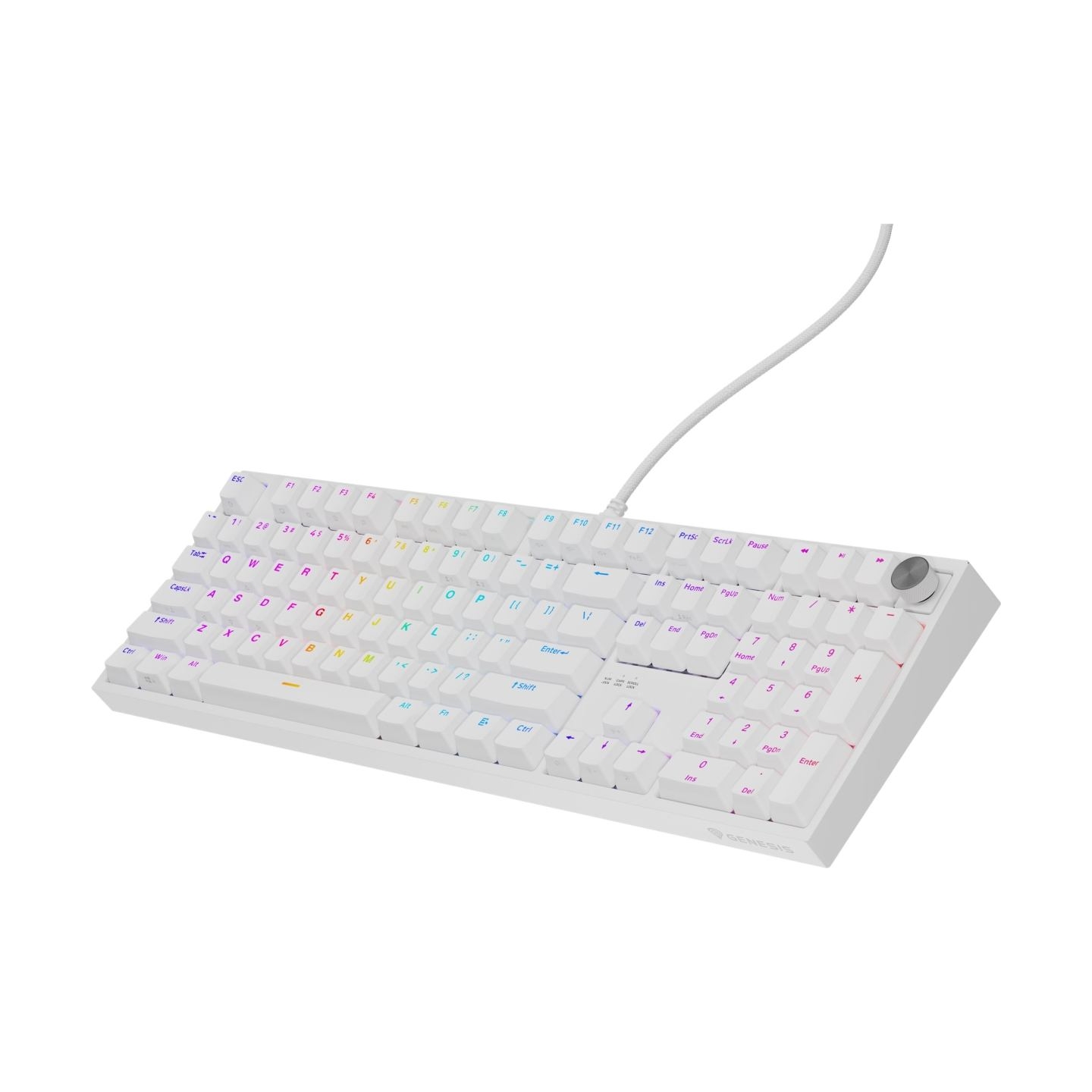Genesis Thor 404 | Mechanical Gaming Keyboard | Wired | US | Outemu Peach Silent | White