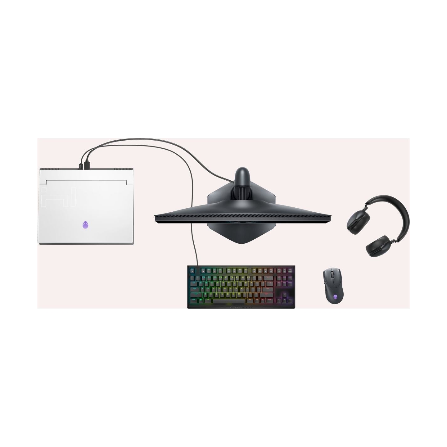 Dell Alienware Tenkeyless AW420K | Gaming Keyboard | Wired | EN | CHERRY MX Red | Dark Side of the Moon