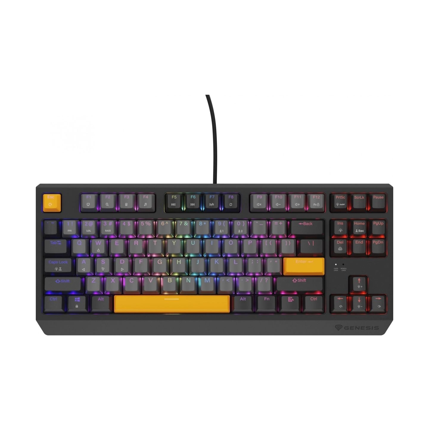 Genesis | THOR 230 TKL | Mechanical Gaming Keyboard | Wired | US | Outemu Red | Anchor Gray Negative
