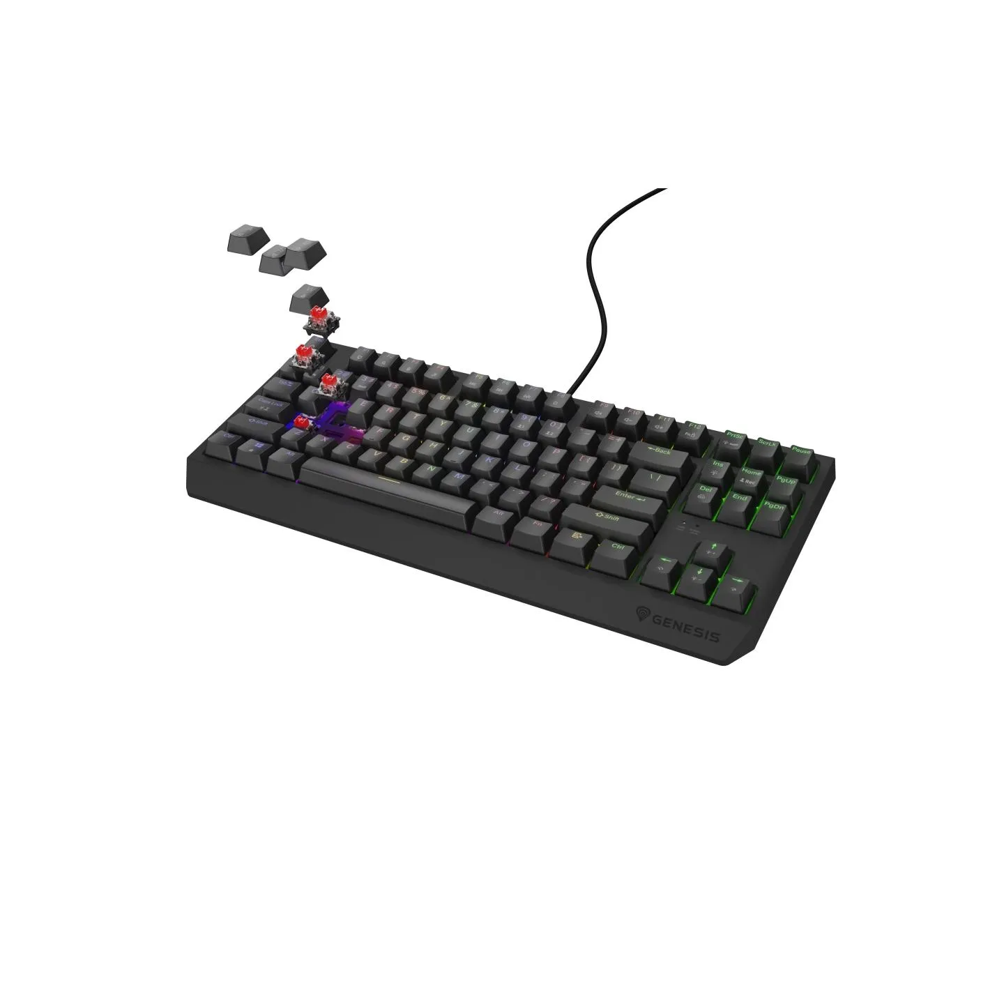 Genesis | THOR 230 TKL | Mechanical Gaming Keyboard | Wired | US | Linear | Black | RGB