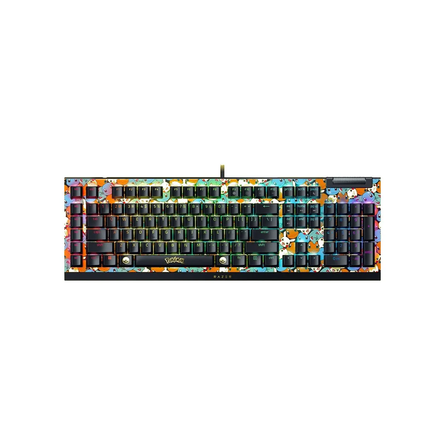 Razer | BlackWidow V4 X | Mechanical Gaming Keyboard | Wired | US | Green Mechanical Switches | Pokémon Edition | Chroma RGB