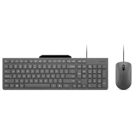 Lenovo 310 USB-A Wired Combo US English | Keyboard and Mouse Set | Wired | Mouse included | US English | Luna Grey