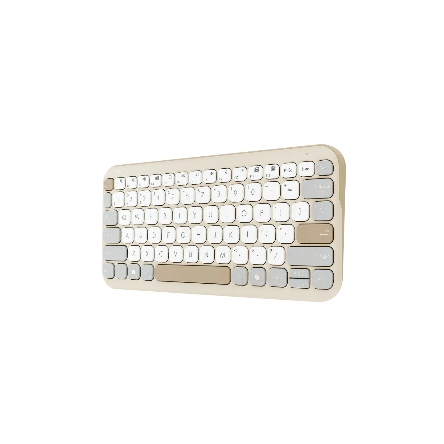 Asus Marshmallow KW100 | Keyboard | Wireless | US International | Oat Milk