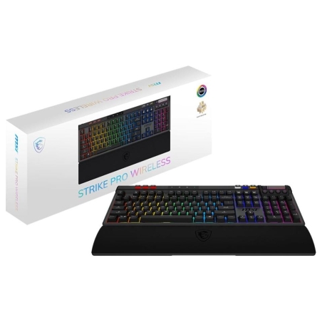 MSI STRIKE PRO WIRELESS | Gaming keyboard | Wireless | US | Kailh Midnight Pro Silent Tactile | Black