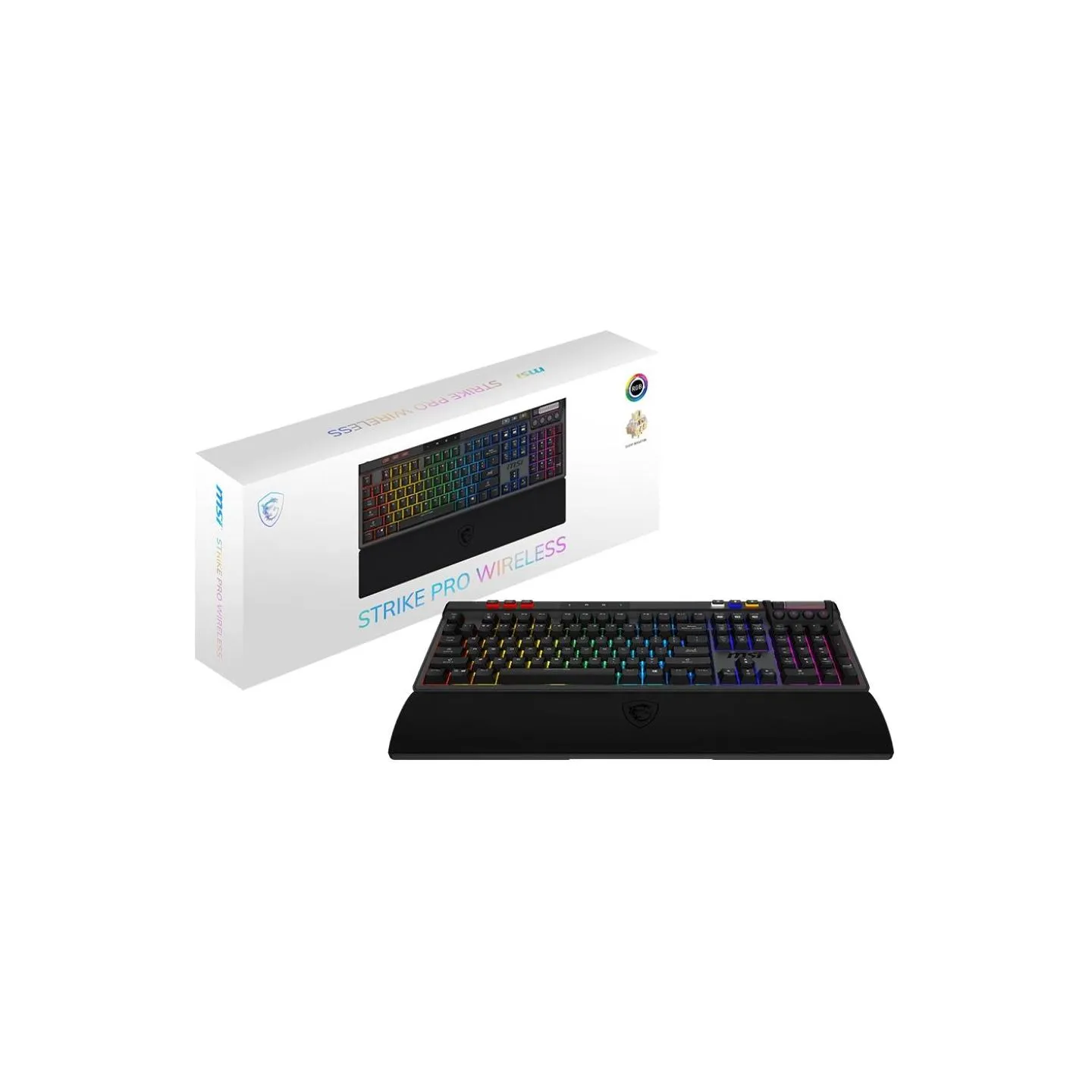 MSI STRIKE PRO WIRELESS | Gaming keyboard | Wireless | US | Kailh Midnight Pro Silent Tactile | Black