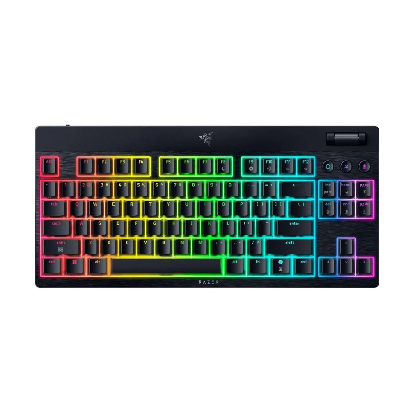 Razer | BlackWidow V4 Low-Profile HyperSpeed | Keyboard | Wireless | US | Bluetooth | Green Switches | Black