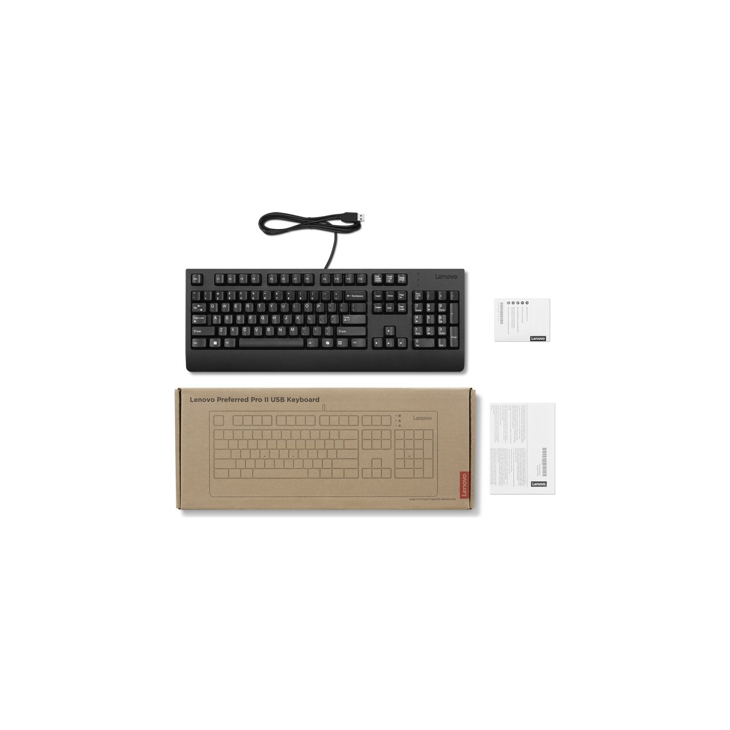 Lenovo Preferred Pro II USB Keyboard-US Euro | Keyboard | Wired | US Euro | Black