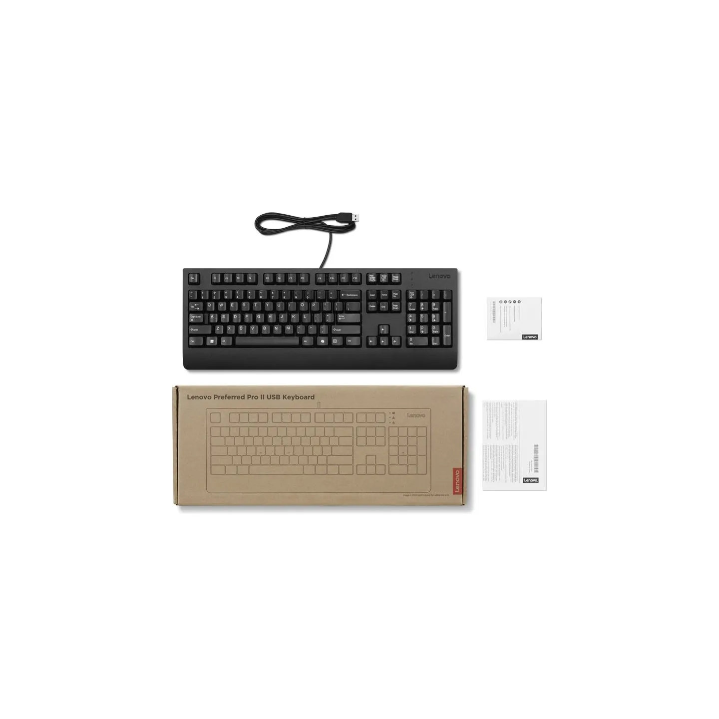 Lenovo Preferred Pro II USB Keyboard-US Euro | Keyboard | Wired | US Euro | Black
