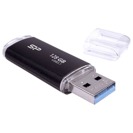Silicon Power | USB 3.1 Flash Drive | Blaze B02 | 128 GB | USB 3.2 Gen 1/USB 3.1 Gen 1/USB 3.0/USB 2.0 | Black