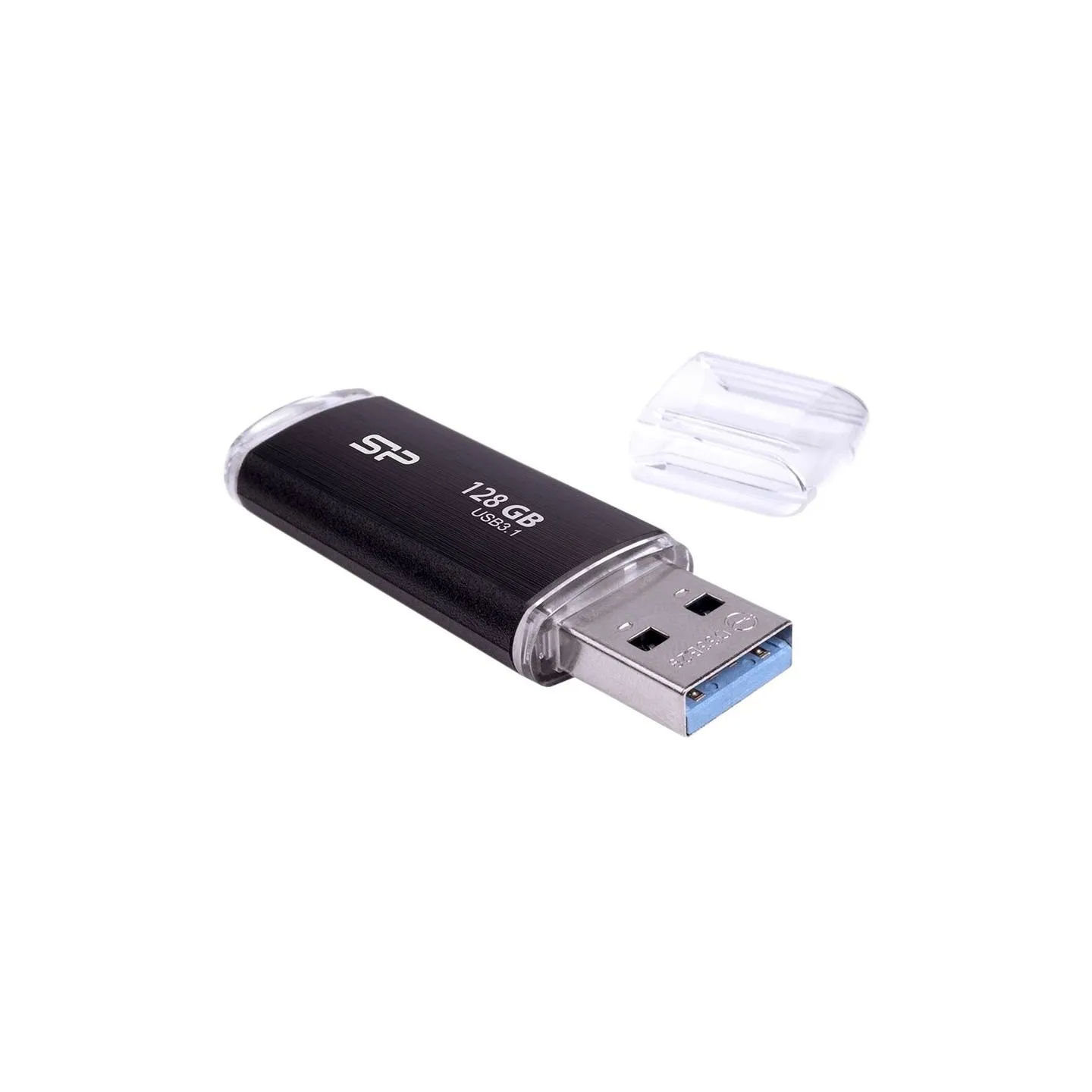 Silicon Power | USB 3.1 Flash Drive | Blaze B02 | 128 GB | USB 3.2 Gen 1/USB 3.1 Gen 1/USB 3.0/USB 2.0 | Black