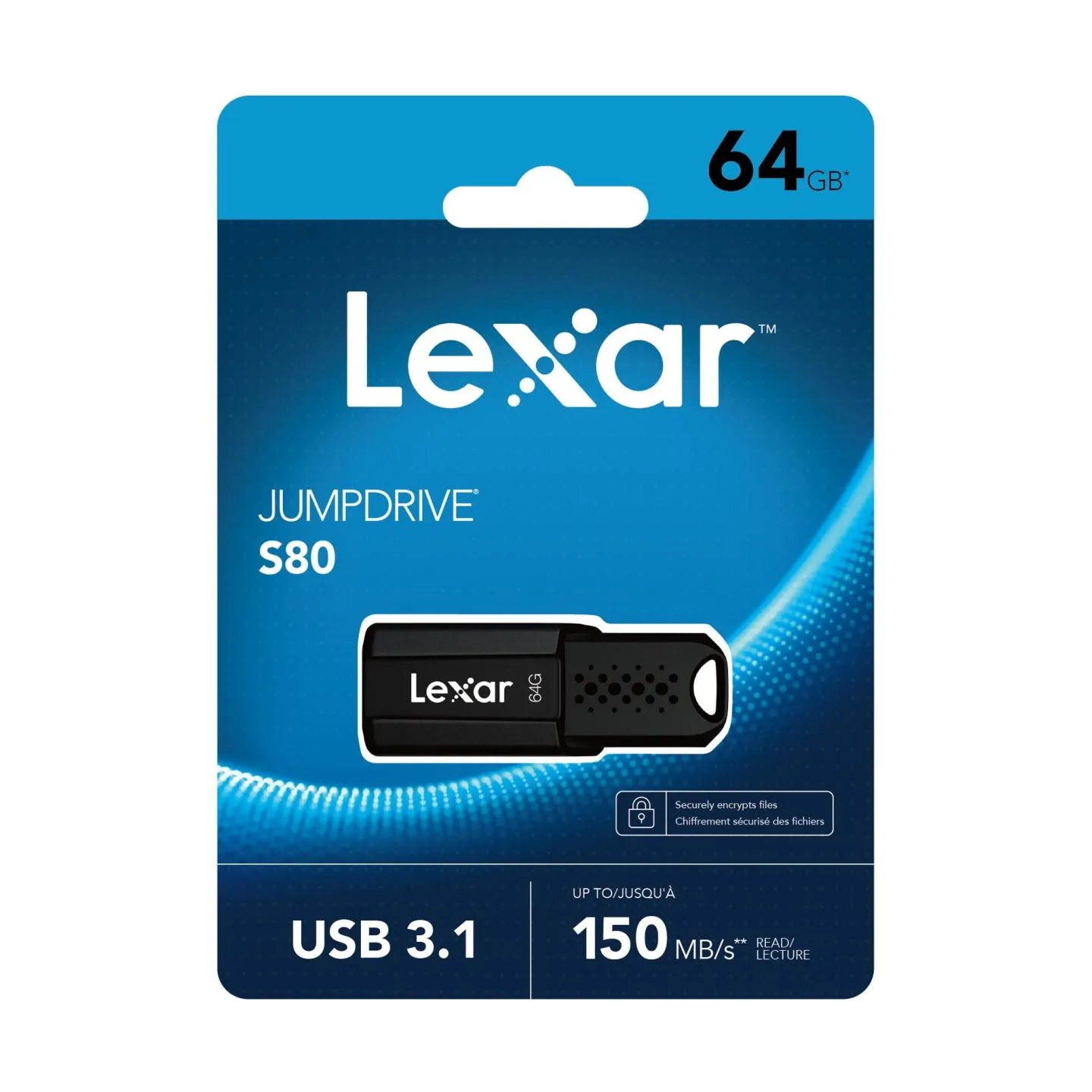 Lexar | Flash drive | JumpDrive S80 | 64 GB | USB 3.1 | Black