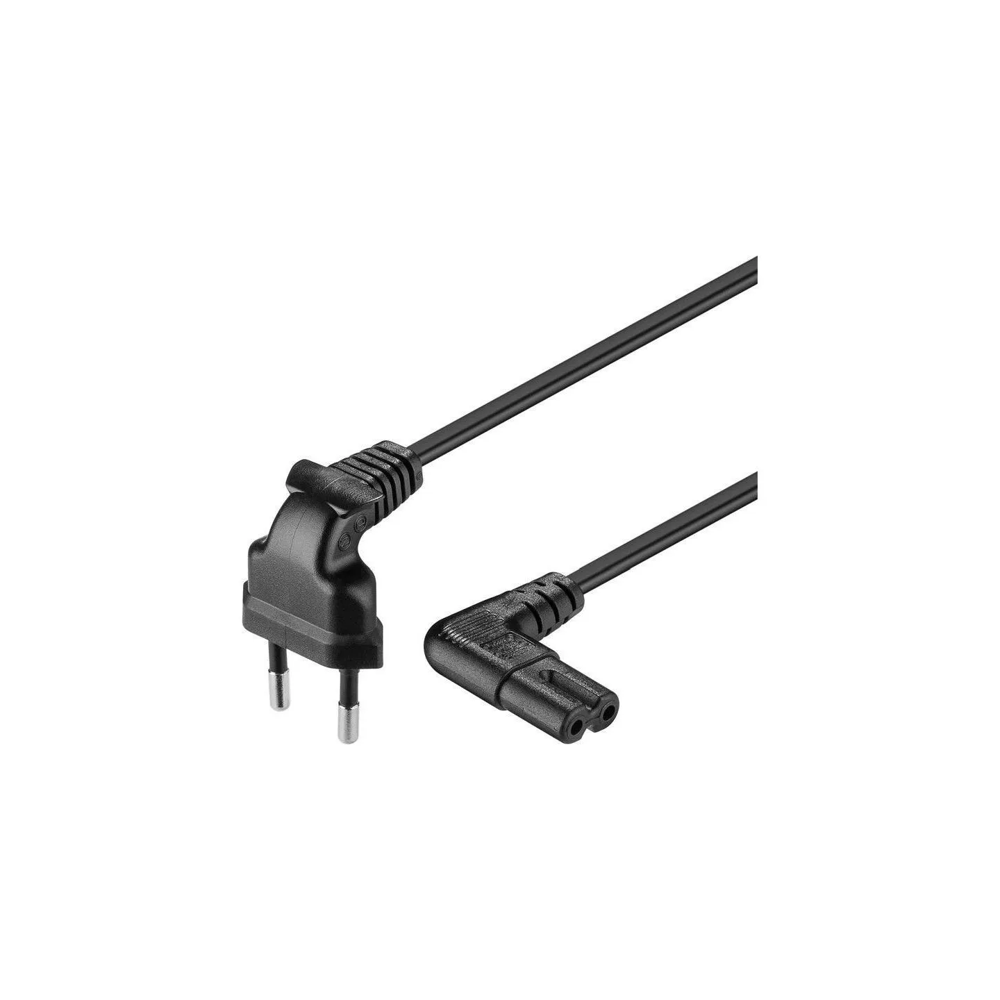 Goobay | 97350 | Euro connection cord, both ends angled | Black Euro male (Type C CEE 7/16) | Device socket C7