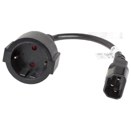 Lanberg | IEC 320 C14 to Schuko Adapter Cable for UPS | CA-C14E-10CC-0018-BK