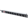 Digitus | 1U Aluminum PDU, rackmountable, 7x safety outlet 16A Plug, 250VAC 50/60Hz, switch, surge protection | DN-95407
