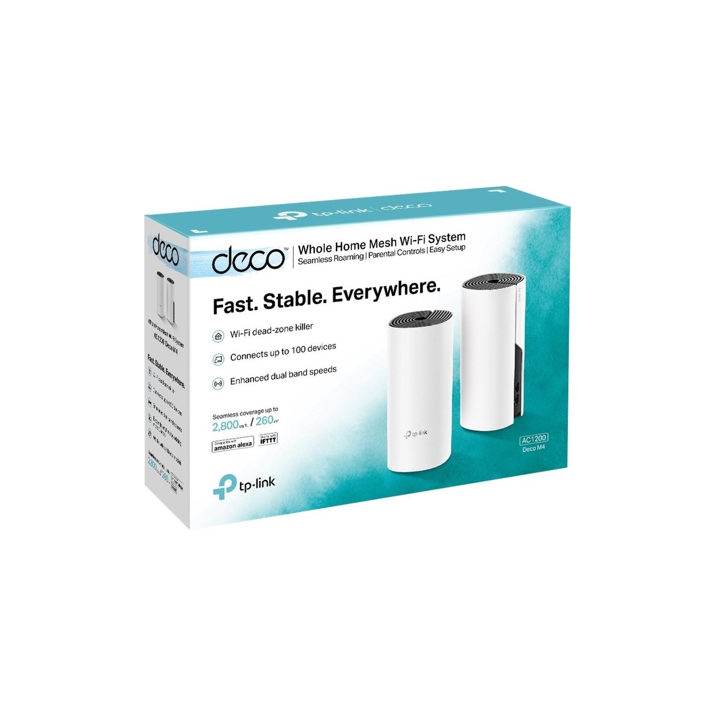 Tp-Link | Whole Home Mesh WiFi System | Deco M4 (2-Pack) | 802.11ac | 300+867 Mbit/s | 10/100/1000 Mbit/s | Ethernet LAN (RJ-45)