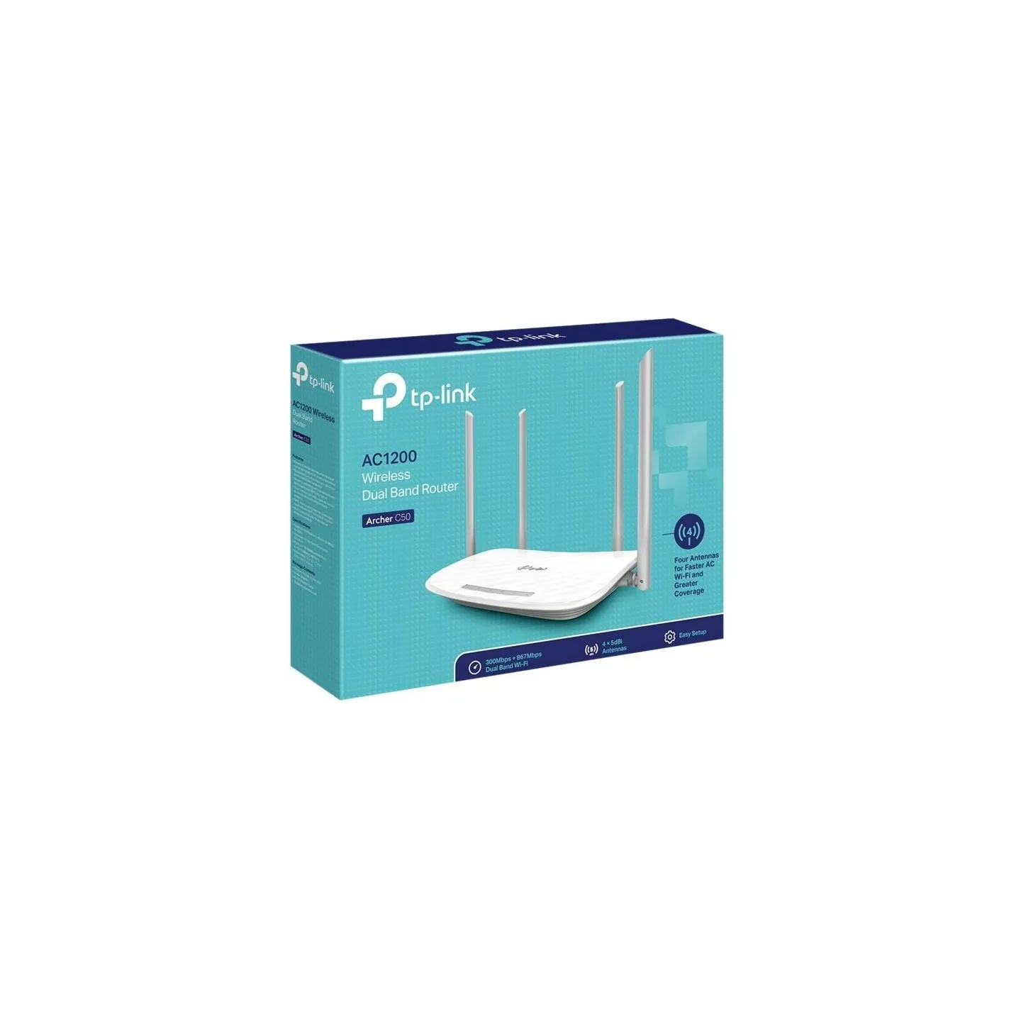 Tp-Link Router | Archer C50 | 802.11ac | 300+867 Mbit/s | 10/100 Mbit/s | Ethernet LAN (RJ-45) ports 4 | Mesh Support No | MU-Mi