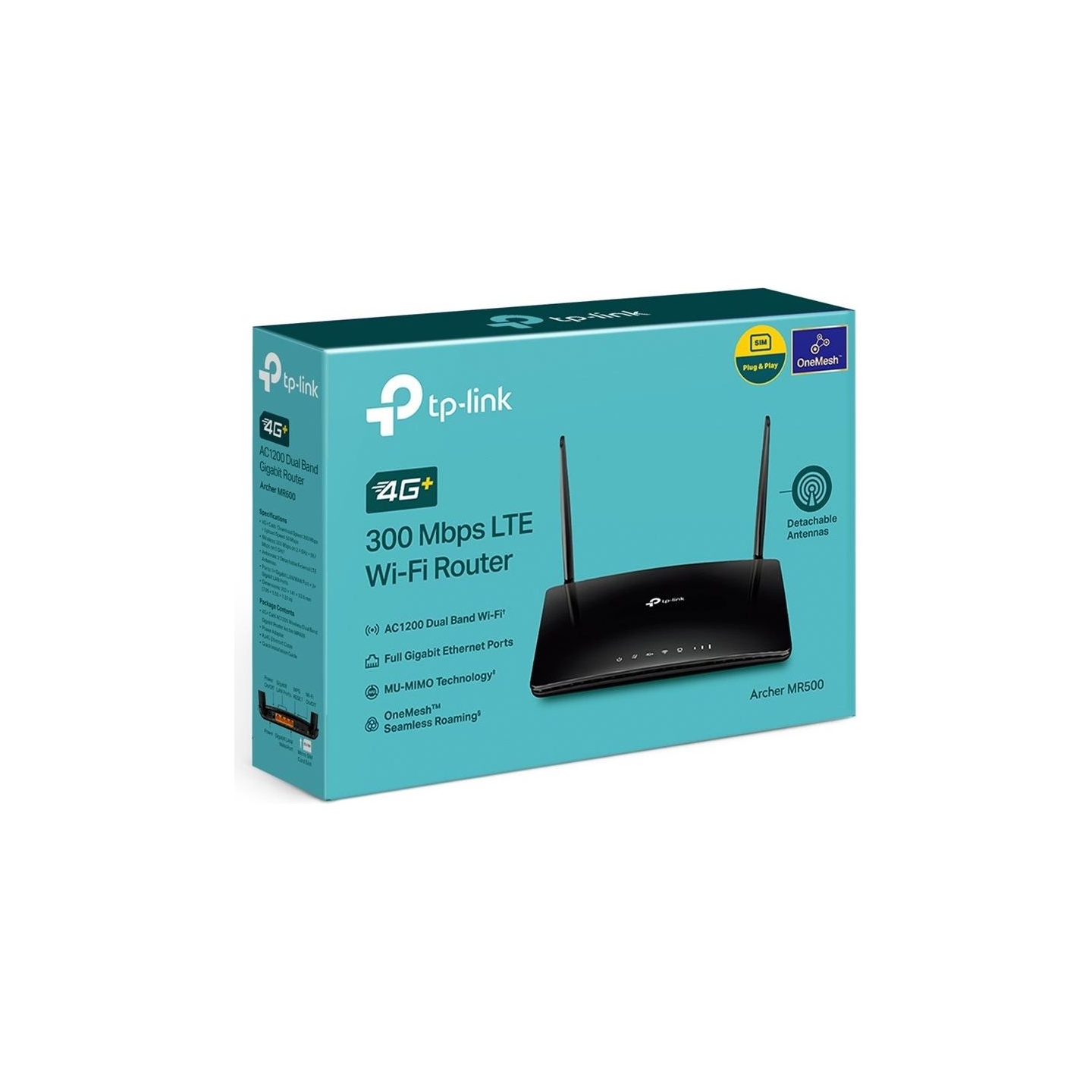 Tp-Link Wireless Dual Band Gigabit Router | Archer MR500 | 802.11ac | 867 Mbit/s | 10/100/1000 Mbit/s | Ethernet LAN (RJ-45) por