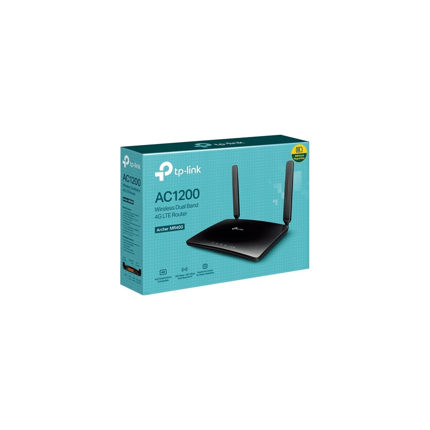 Tp-Link Archer MR400 4G LTE Router AC1200 3LAN 1LAN/WAN 1SIM