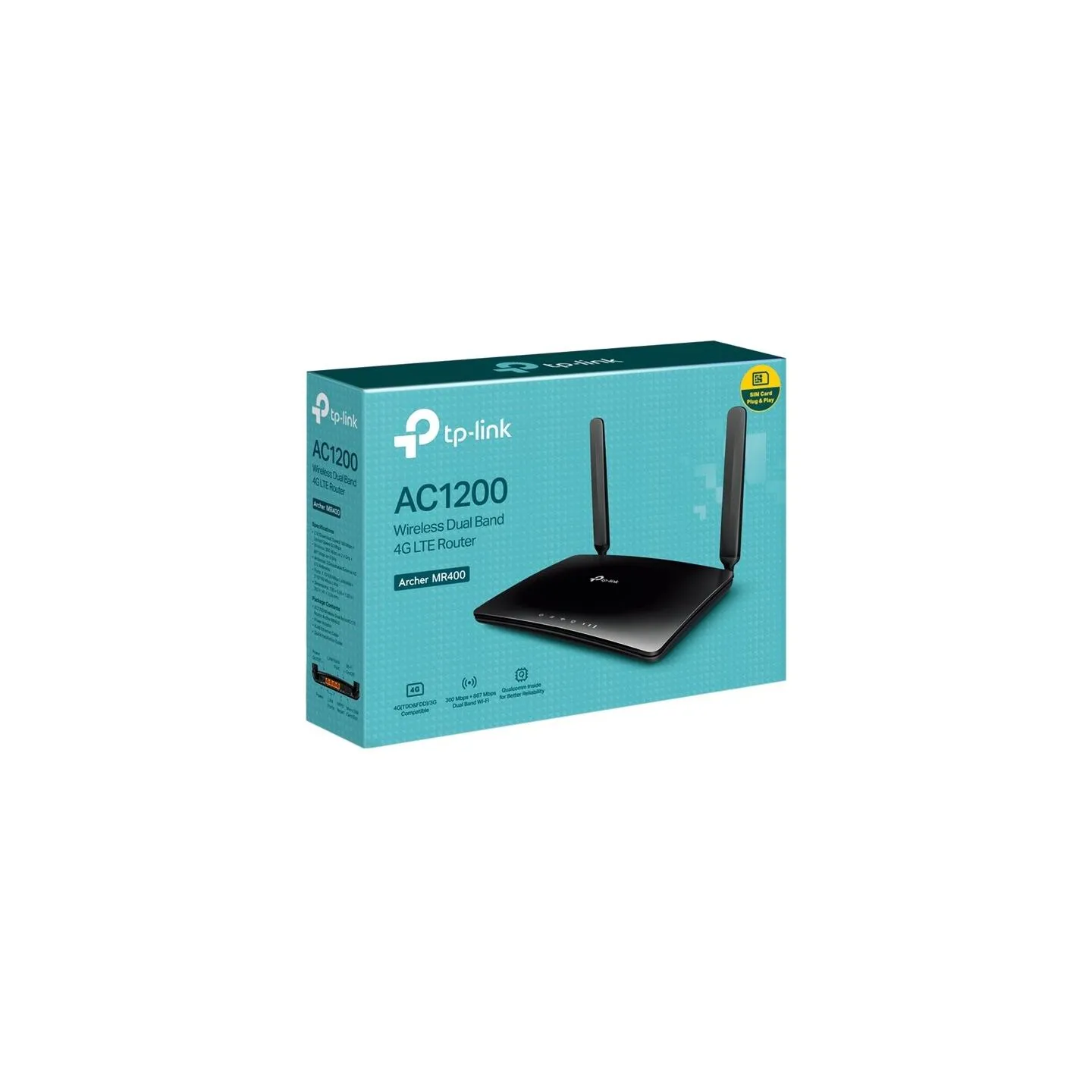 Tp-Link MR400 AC1200 Wireless Dual Band 4G LTE Router | Archer MR400 | 802.11ac | 10/100 Mbit/s | Ethernet LAN (RJ-45) ports 3 |