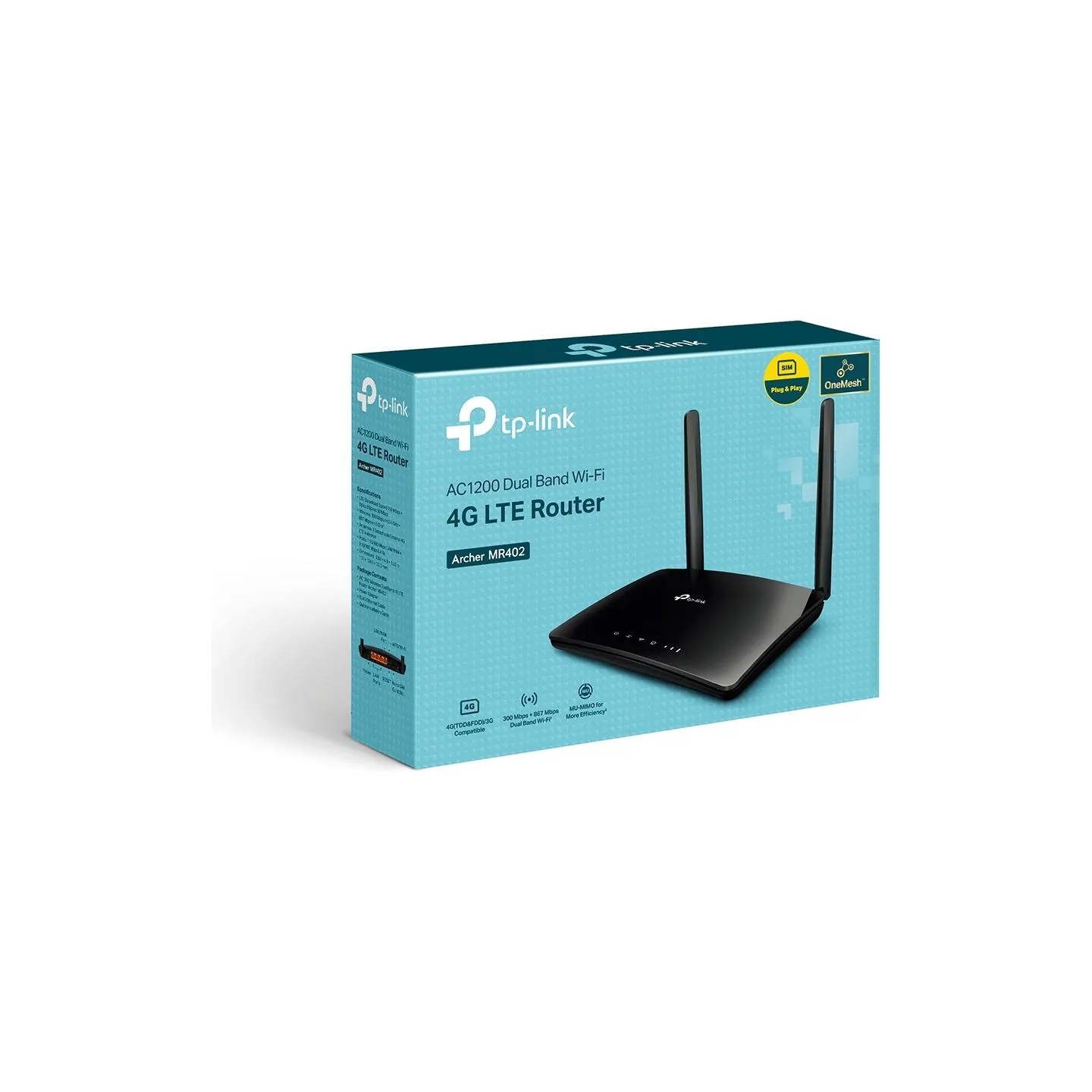 Tp-Link AC1200 Wireless Dual Band 4G LTE Router | Archer MR402 | 802.11ac | 10/100 Mbit/s | Mesh Support No | MU-MiMO No | No mo