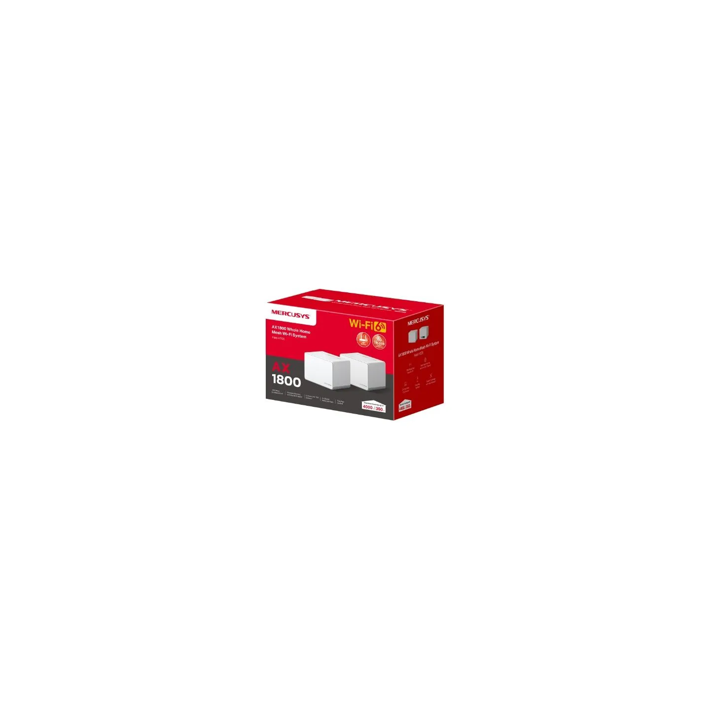 Mercusys Routers | AX1800 Whole Home Mesh WiFi 6 System | 802.11ax | Ethernet LAN (RJ-45) ports 1 | Mesh Support Yes | MU-MiMO Y