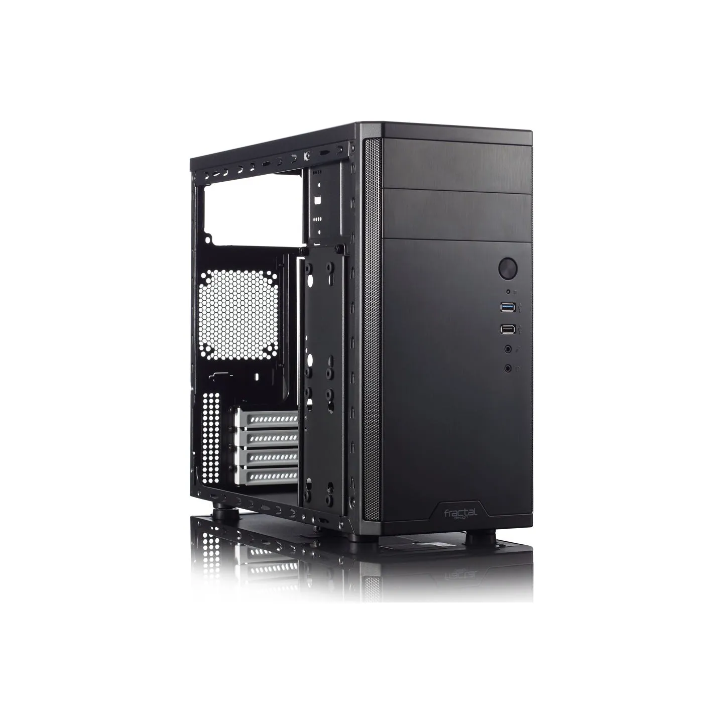 Fractal Design | CORE 1100 | Black | Micro ATX | ATX PSUs, up to 185mm if a typical-length optical drive is mounted