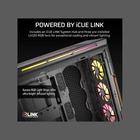 Corsair PC Case | iCUE LINK 5000T LX RGB | Black | Mid-Tower
