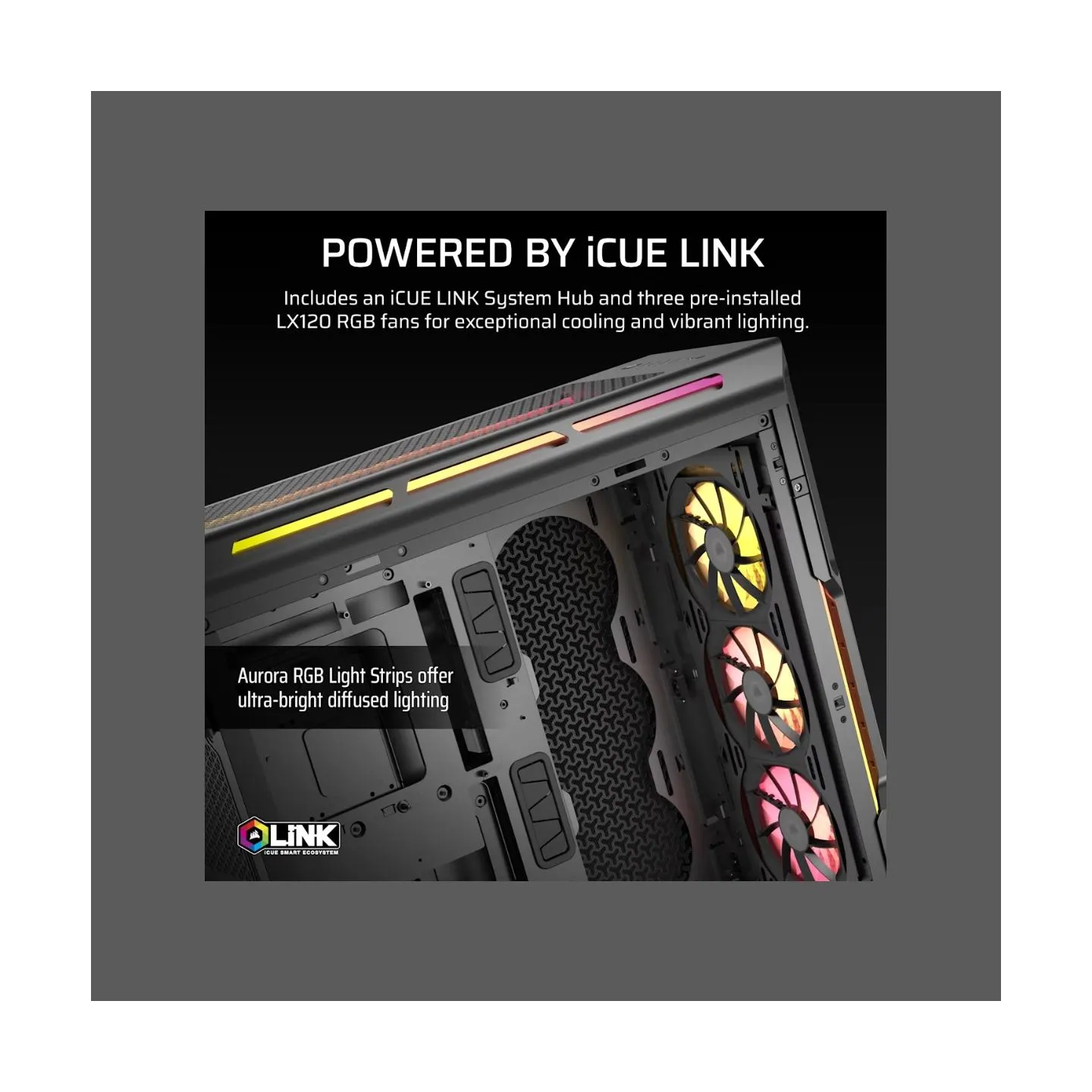 Corsair PC Case | iCUE LINK 5000T LX RGB | Black | Mid-Tower