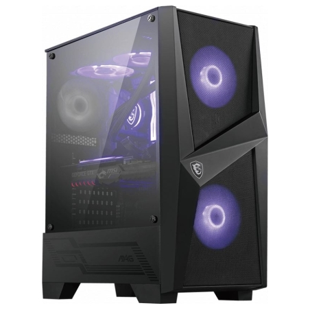 MSI MAG FORGE 100M PC Case, Mid-Tower, USB 3.2, Black | MSI | MAG FORGE 100M | Black | ATX