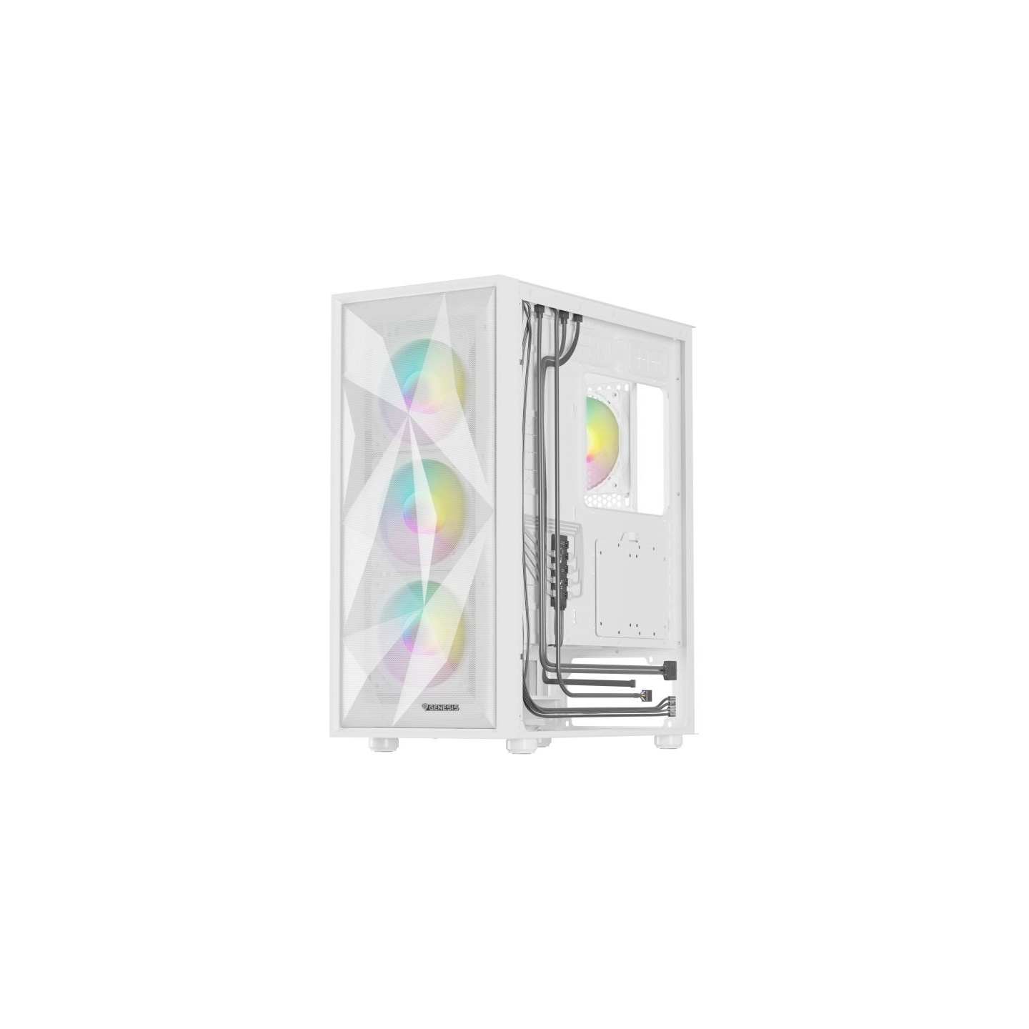 Genesis Gaming PC Case | Diaxid 605 ARGB | White | Midi Tower