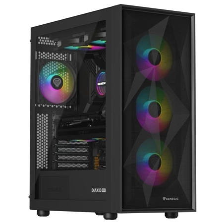 Genesis Gaming PC Case | Diaxid 605 ARGB | Black | Midi Tower