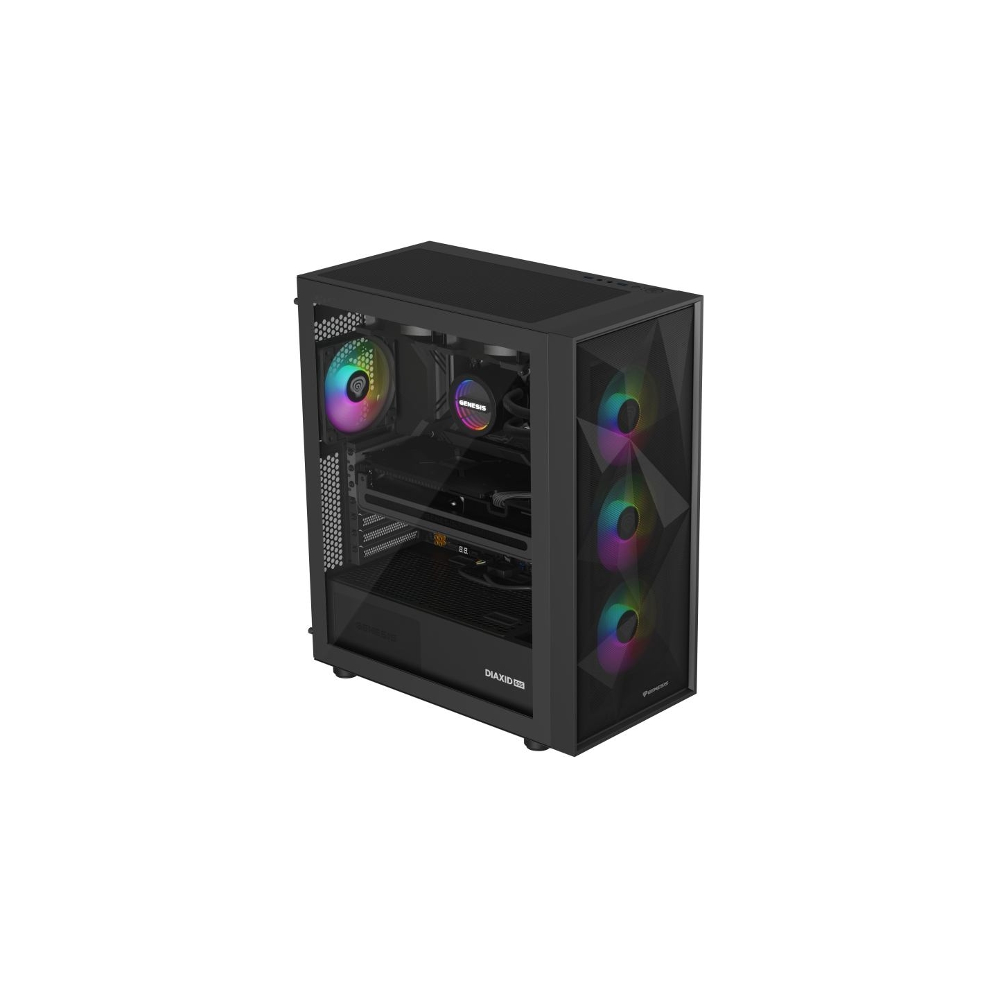 Genesis Gaming PC Case | Diaxid 605 ARGB | Black | Midi Tower