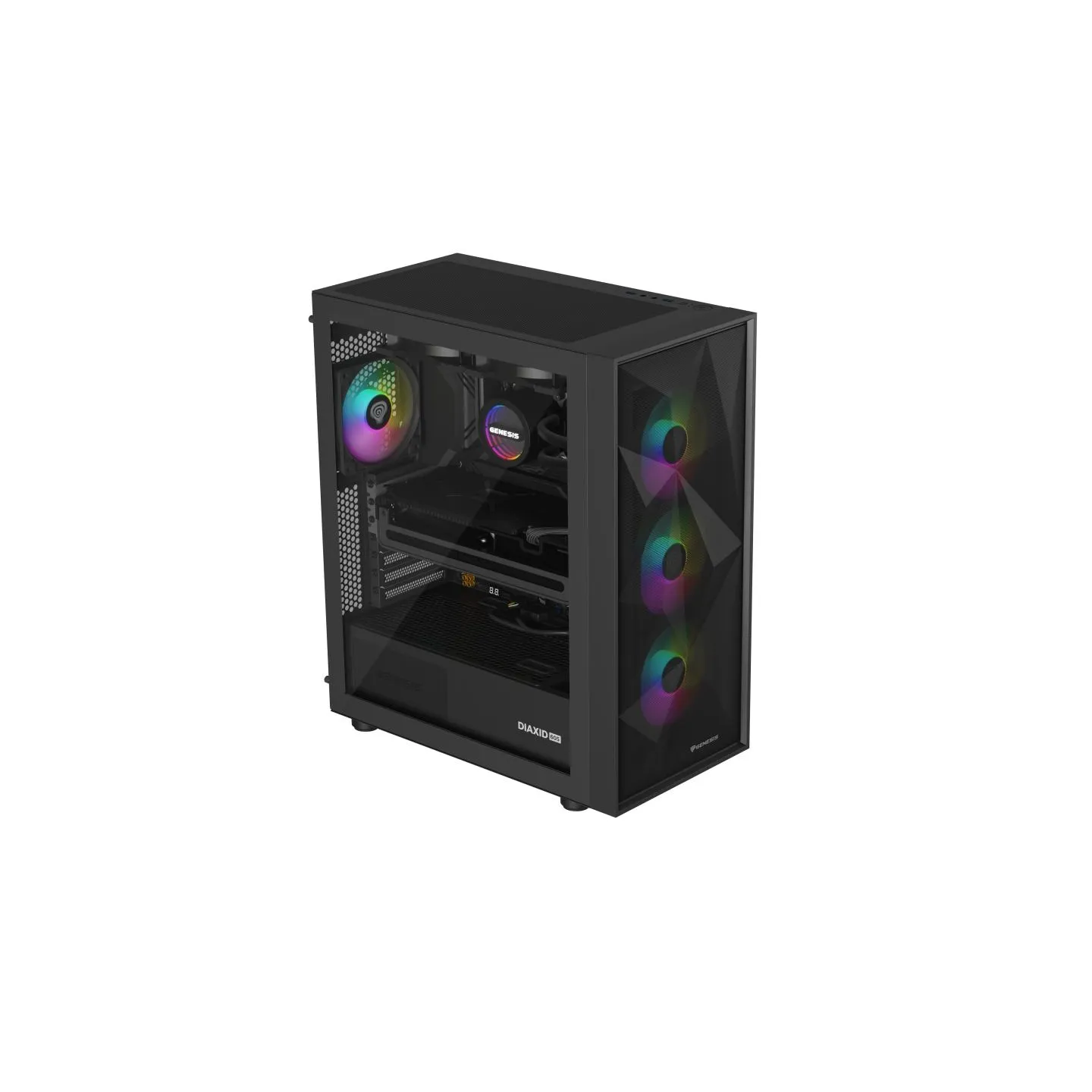 Genesis Gaming PC Case | Diaxid 605 ARGB | Black | Midi Tower