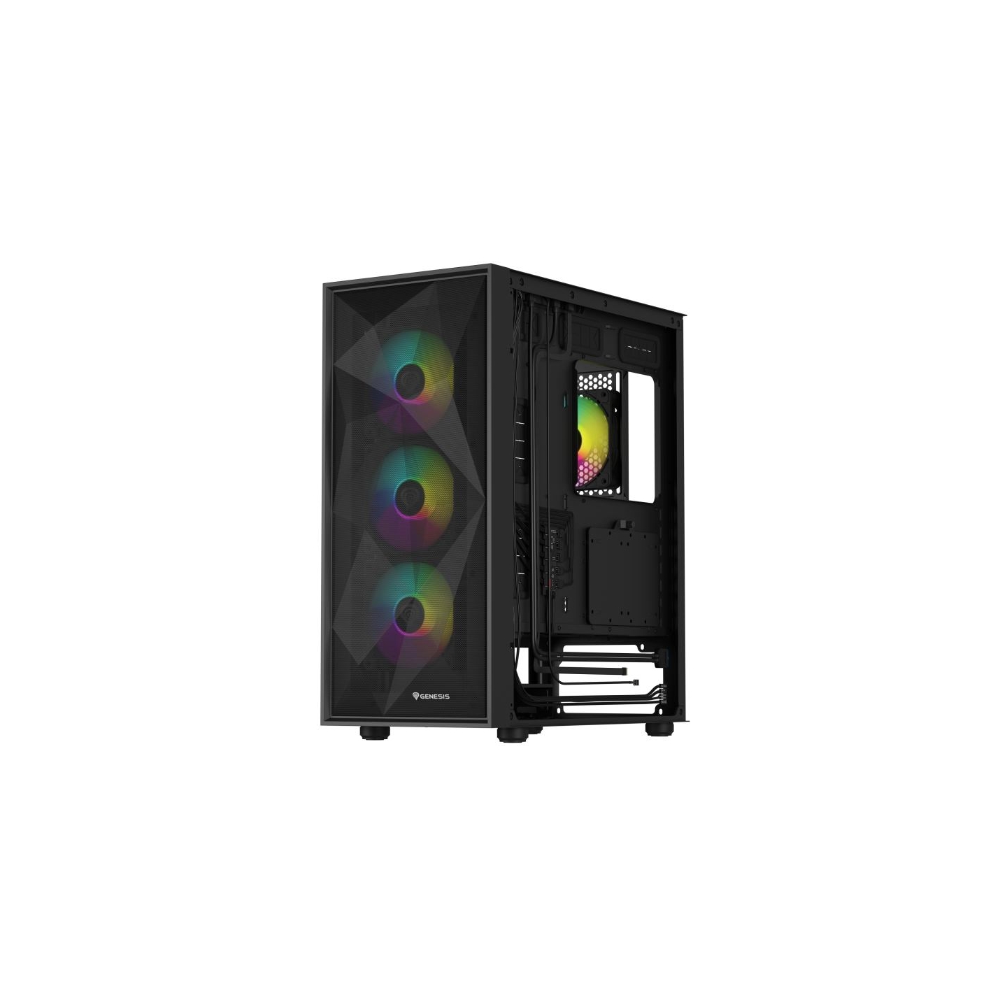 Genesis Gaming PC Case | Diaxid 605 ARGB | Black | Midi Tower