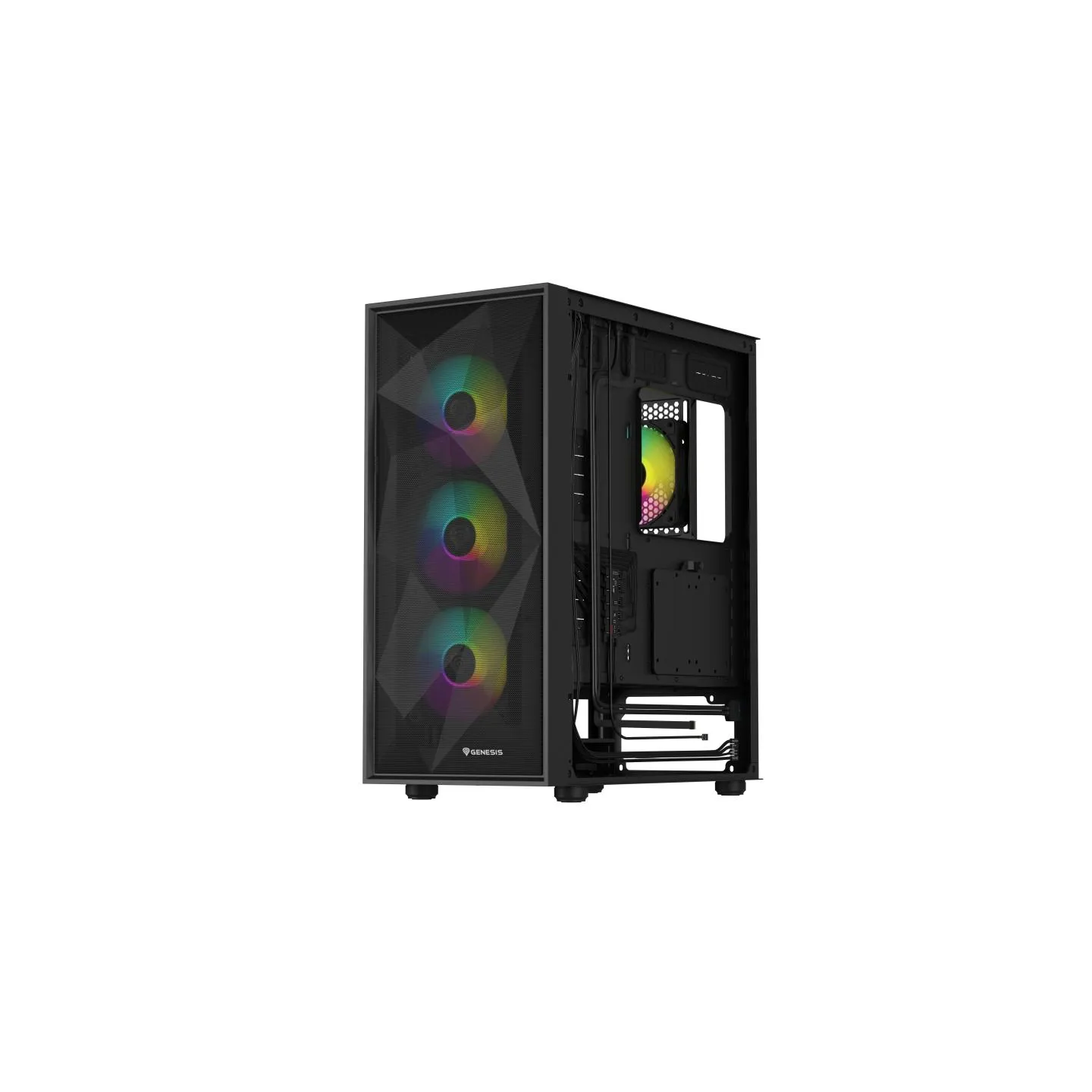 Genesis Gaming PC Case | Diaxid 605 ARGB | Black | Midi Tower