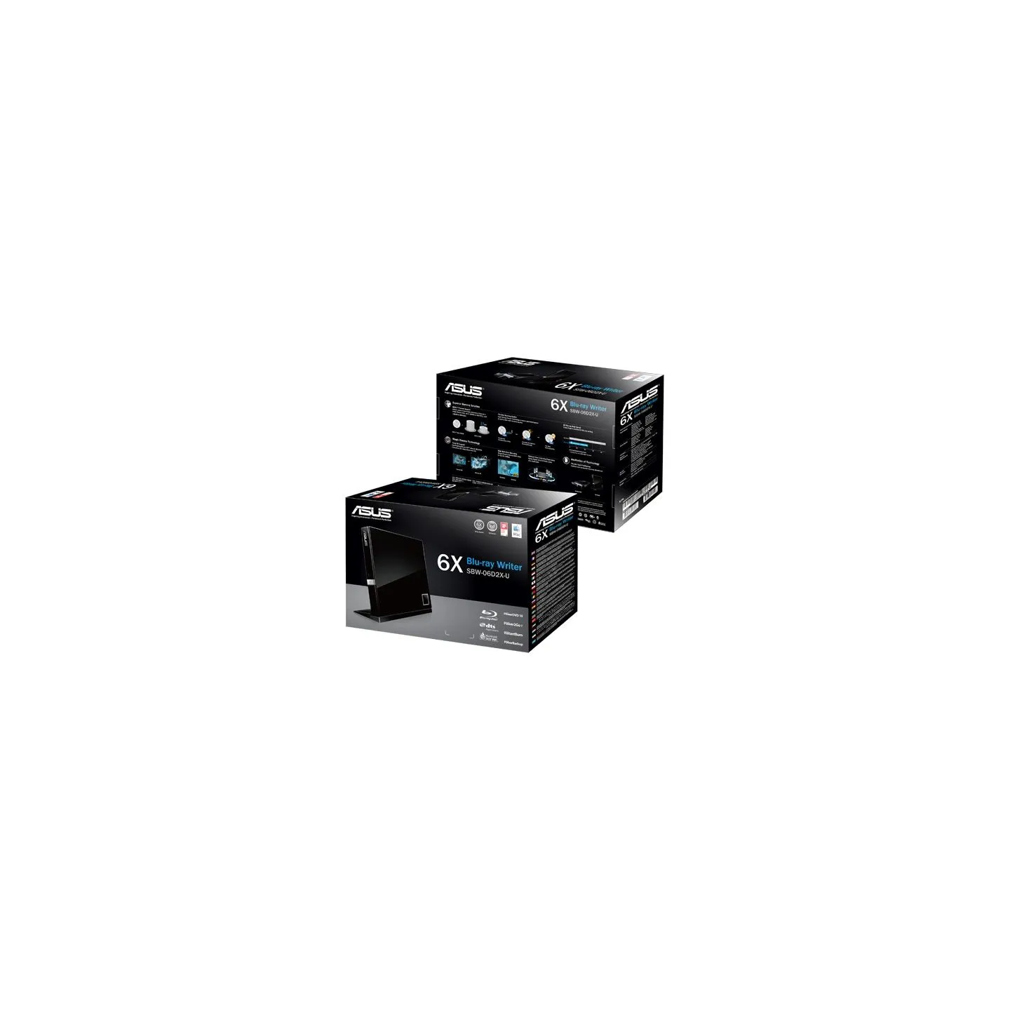 Asus | SBW-06D2X-U | Interface USB 2.0 | DVD±RW | CD read speed 24 x | CD write speed 24 x | Black