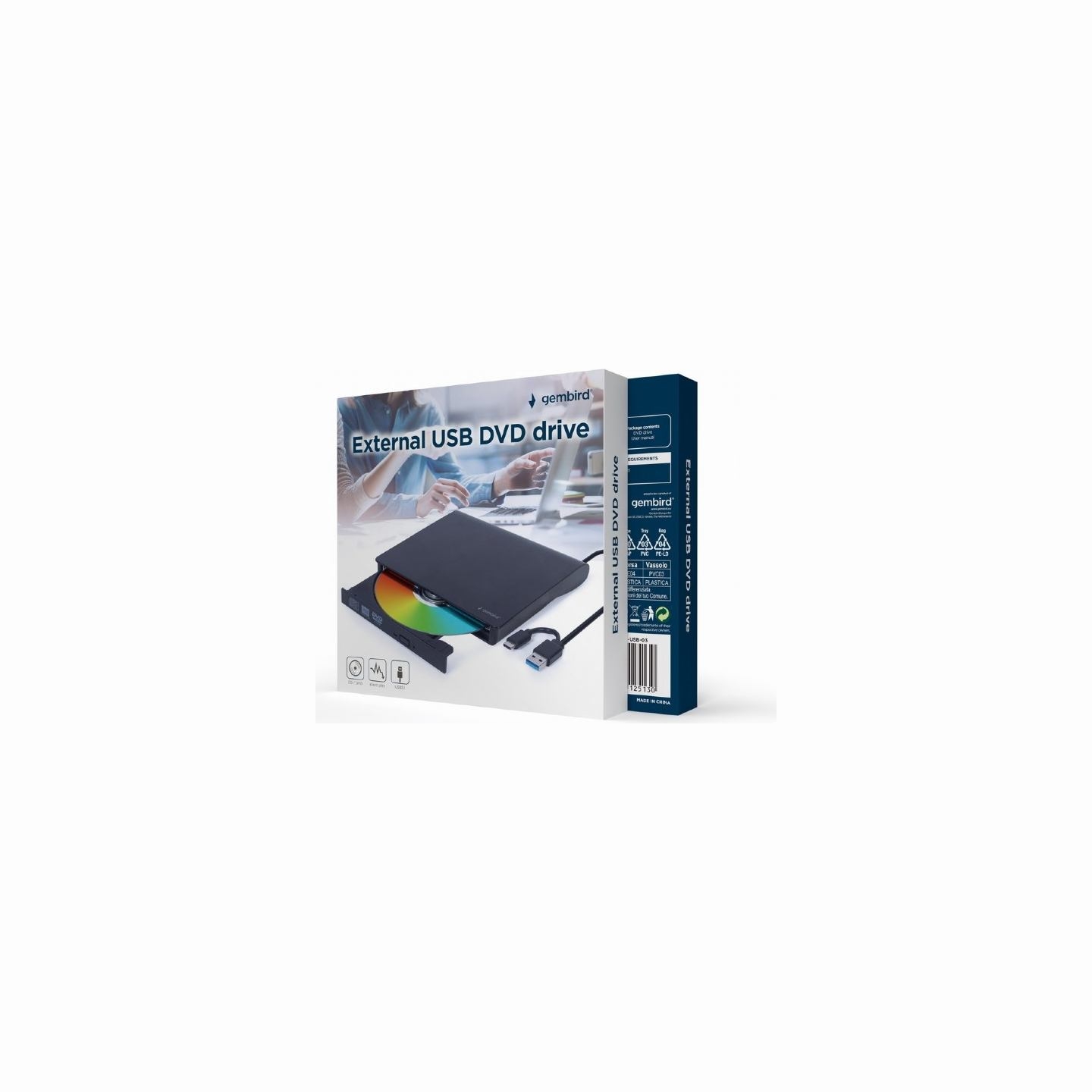 Gembird External USB DVD drive black