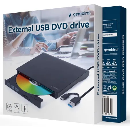 Gembird External USB DVD drive black