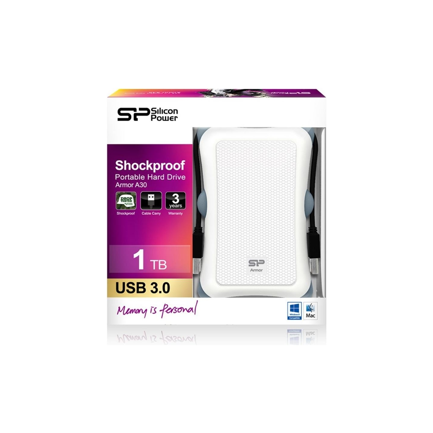 Silicon Power Armor A30 1TB | 1000 GB | 2.5 " | USB 3.1 | White