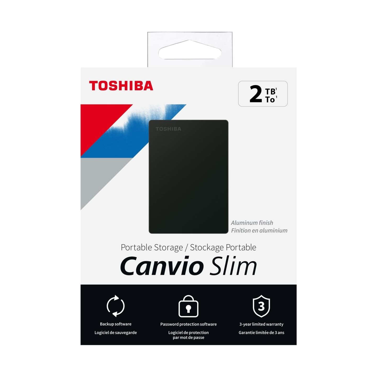 Toshiba Canvio Slim | HDTD320EK3EA | 2000 GB | 2.5 " | USB 3.2 Gen1 | Black