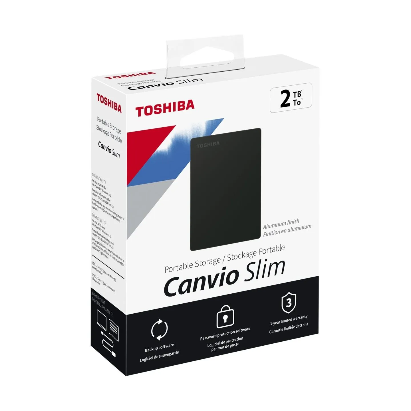 Toshiba Canvio Slim | HDTD320EK3EA | 2000 GB | 2.5 " | USB 3.2 Gen1 | Black
