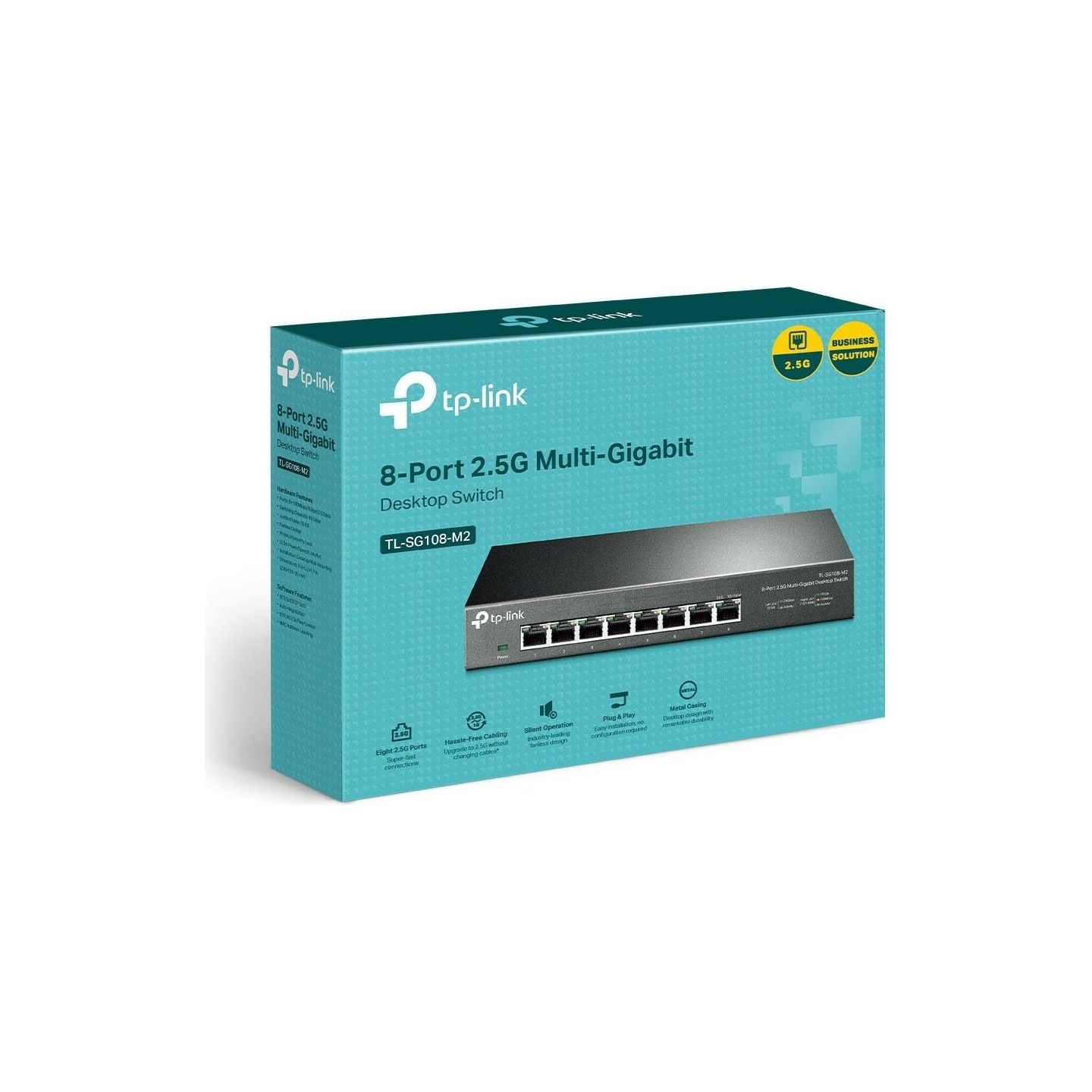 Tp-Link | 8-Port 2.5G Desktop Switch | TL-SG108-M2 | Unmanaged | Desktop | Power supply type External