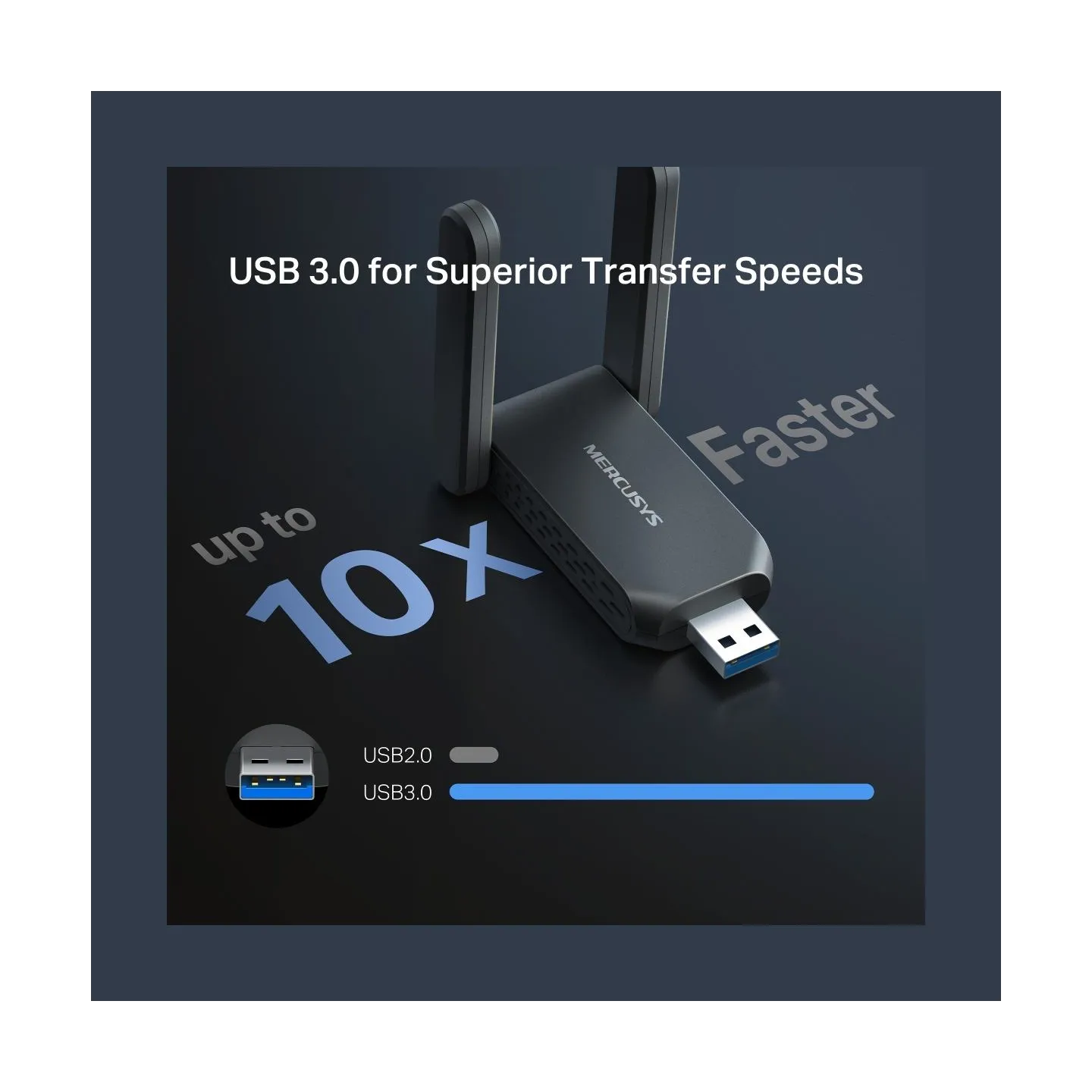 Mercusys MA37BEH | BE6500 Wi-Fi 7 High-Gain Wireless USB Adapter