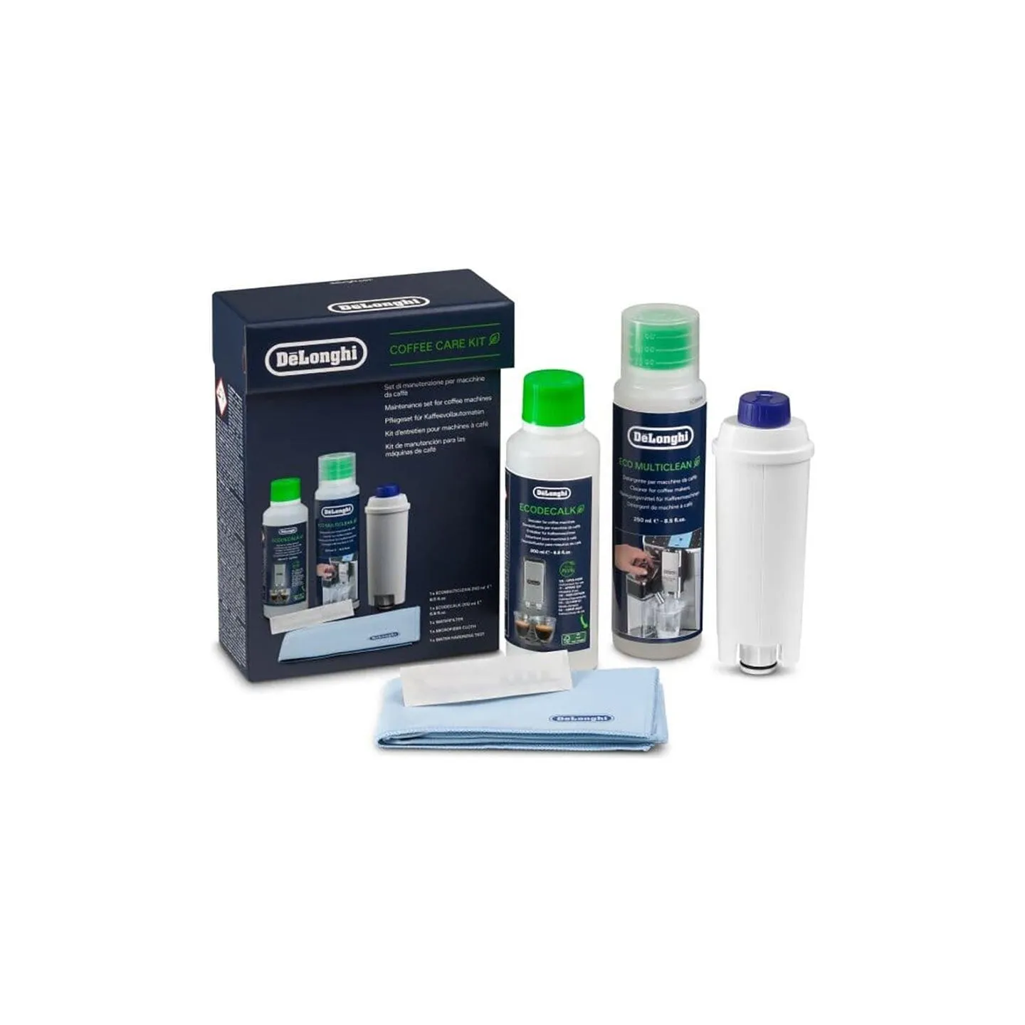 Delonghi | DLSC306 Maintenance Care Kit for Bean to Cup & Espresso Coffee Machines, includes five cleaning accessories