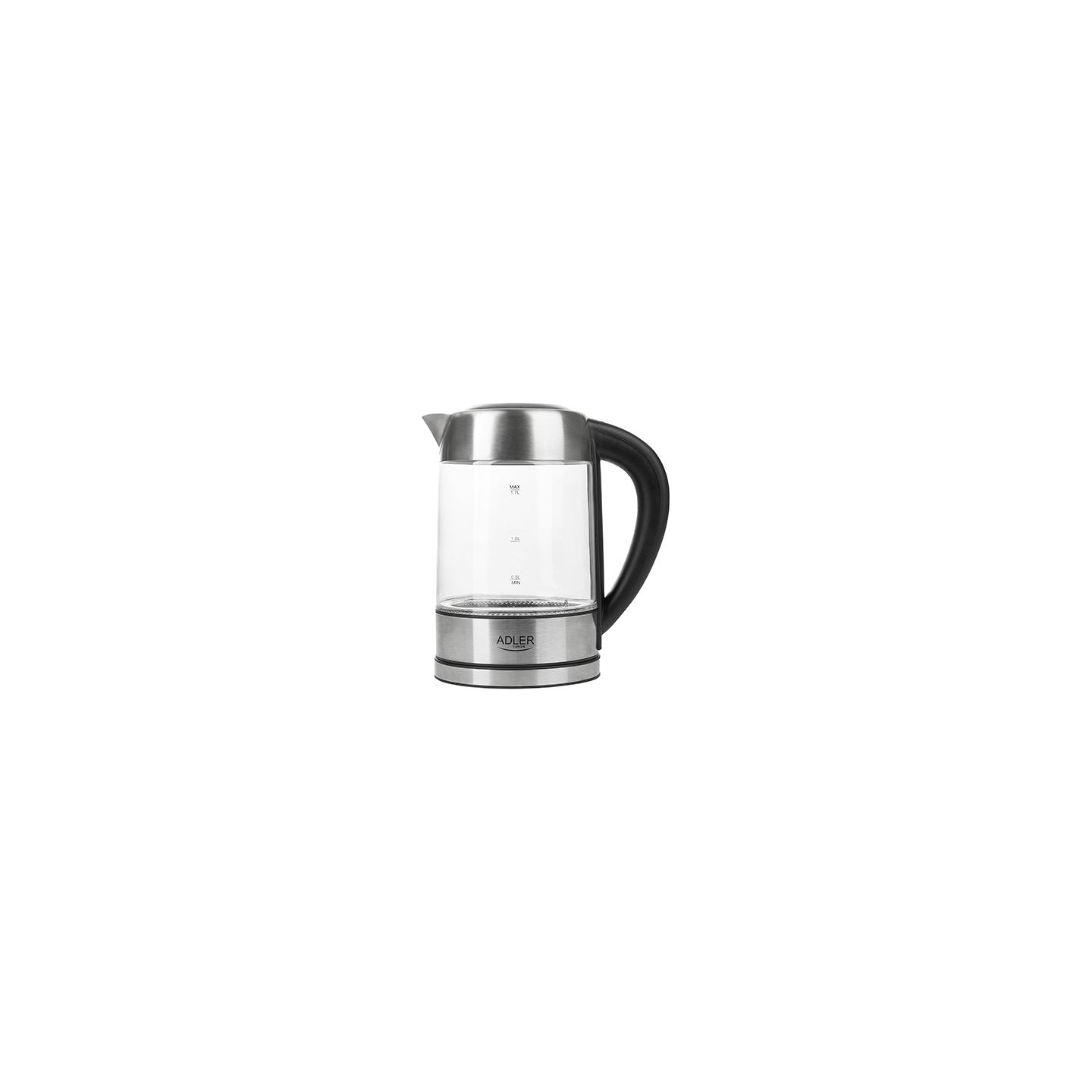 Adler | Kettle | AD 1247 | With electronic control | 1850 W | 1.7 L | Stainless steel/Glass | 360° rotational base | Stainless s