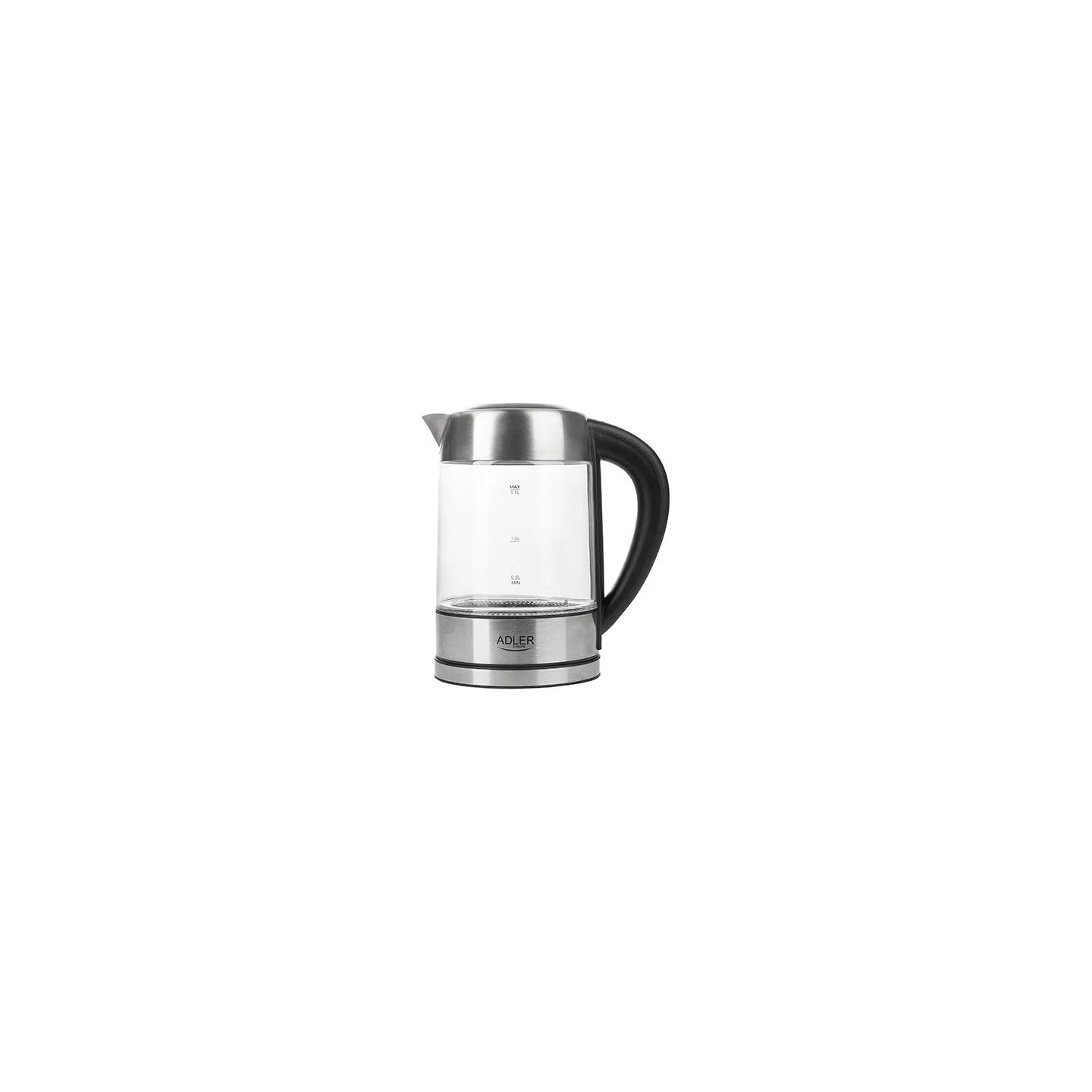 Adler | Kettle | AD 1247 | With electronic control | 1850 W | 1.7 L | Stainless steel/Glass | 360° rotational base | Stainless s