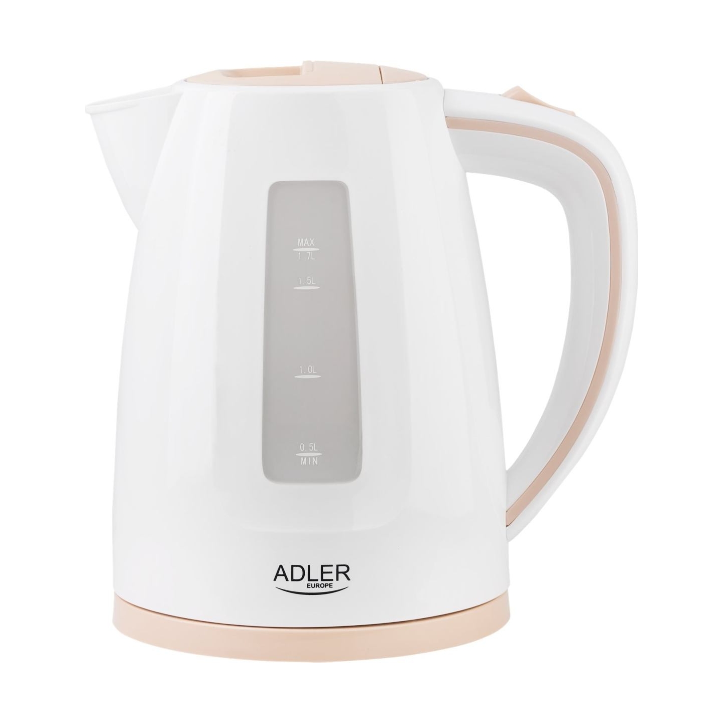 Adler | Kettle | AD 1264 | Standard | 2200 W | 1.7 L | Plastic | 360° rotational base | White