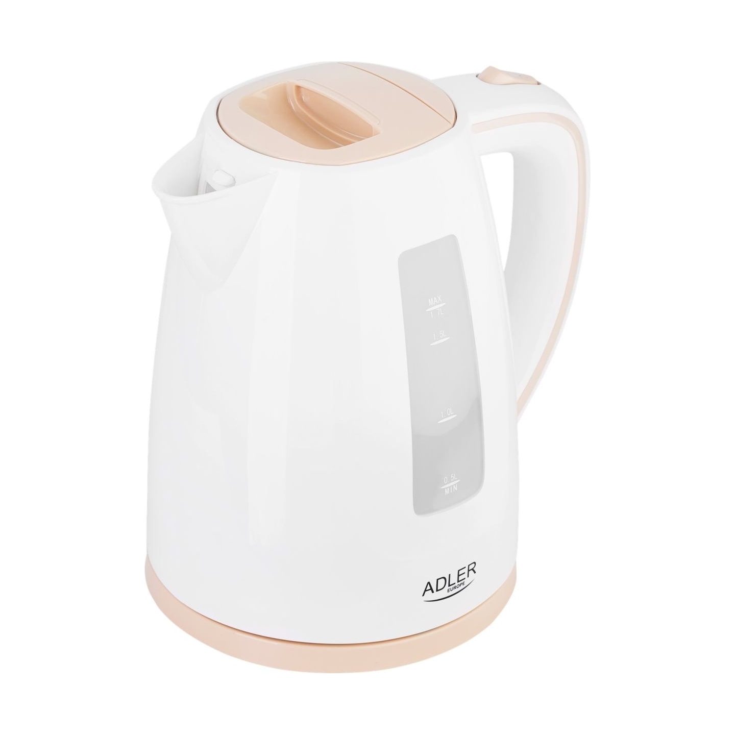 Adler | Kettle | AD 1264 | Standard | 2200 W | 1.7 L | Plastic | 360° rotational base | White