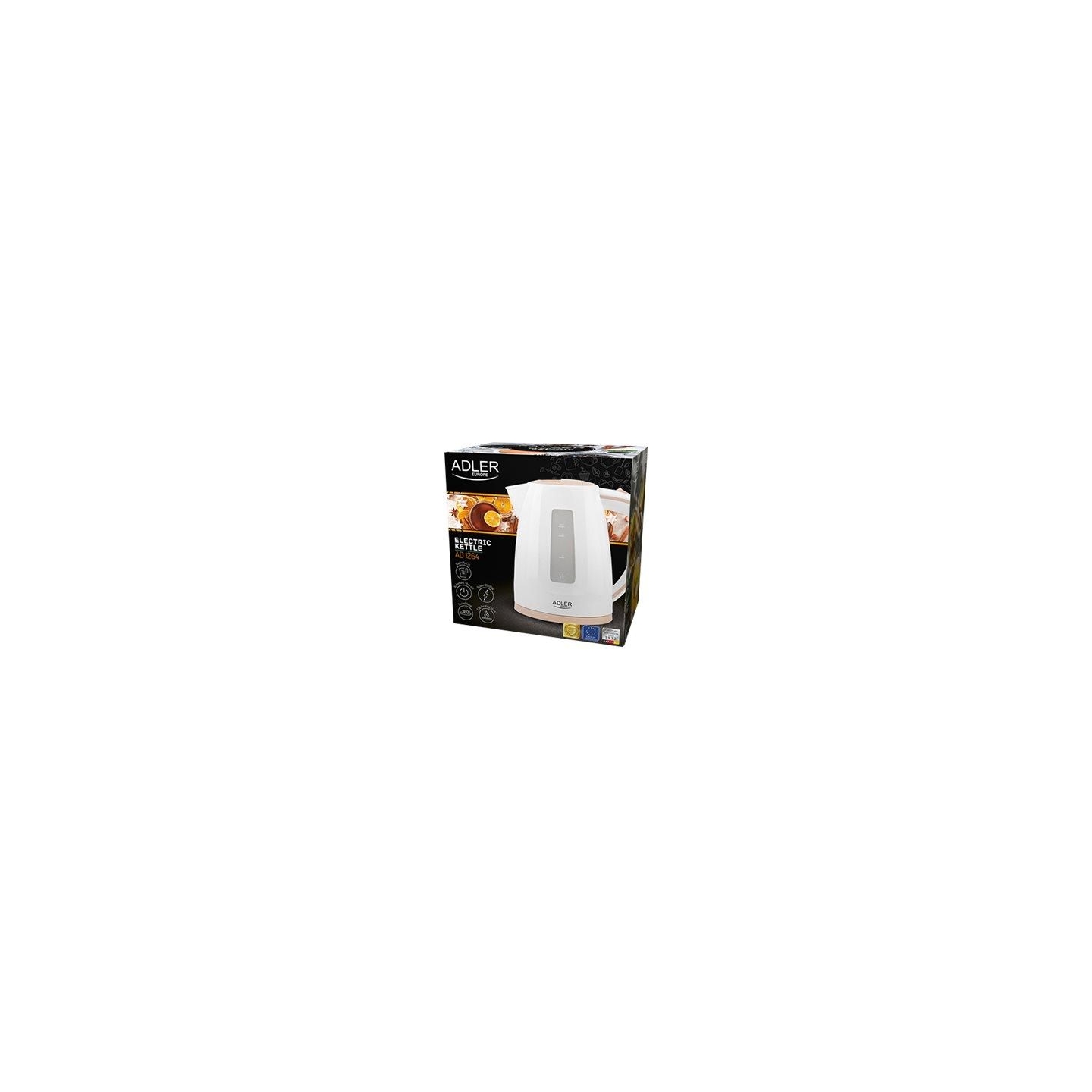 Adler | Kettle | AD 1264 | Standard | 2200 W | 1.7 L | Plastic | 360° rotational base | White