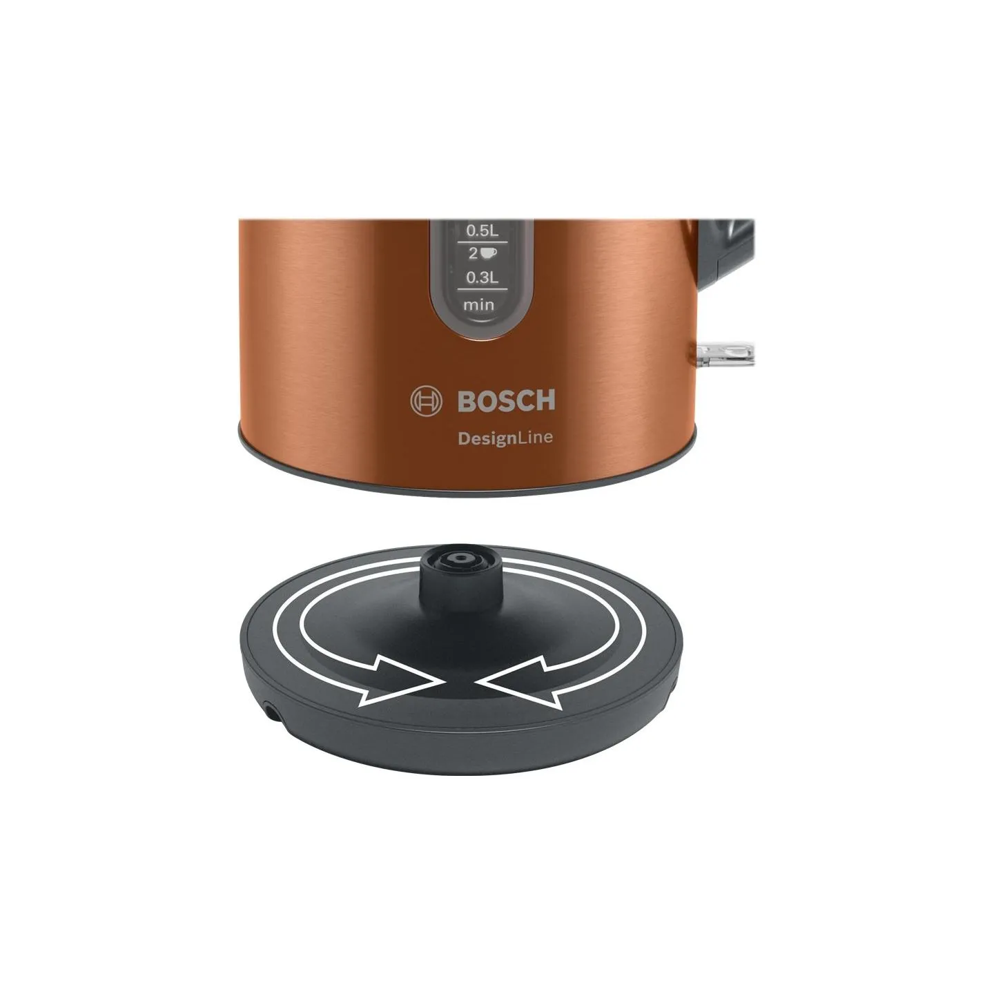 Bosch | Kettle | TWK4P439 | Electric | 2400 W | 1.7 L | Stainless steel | 360° rotational base | Copper